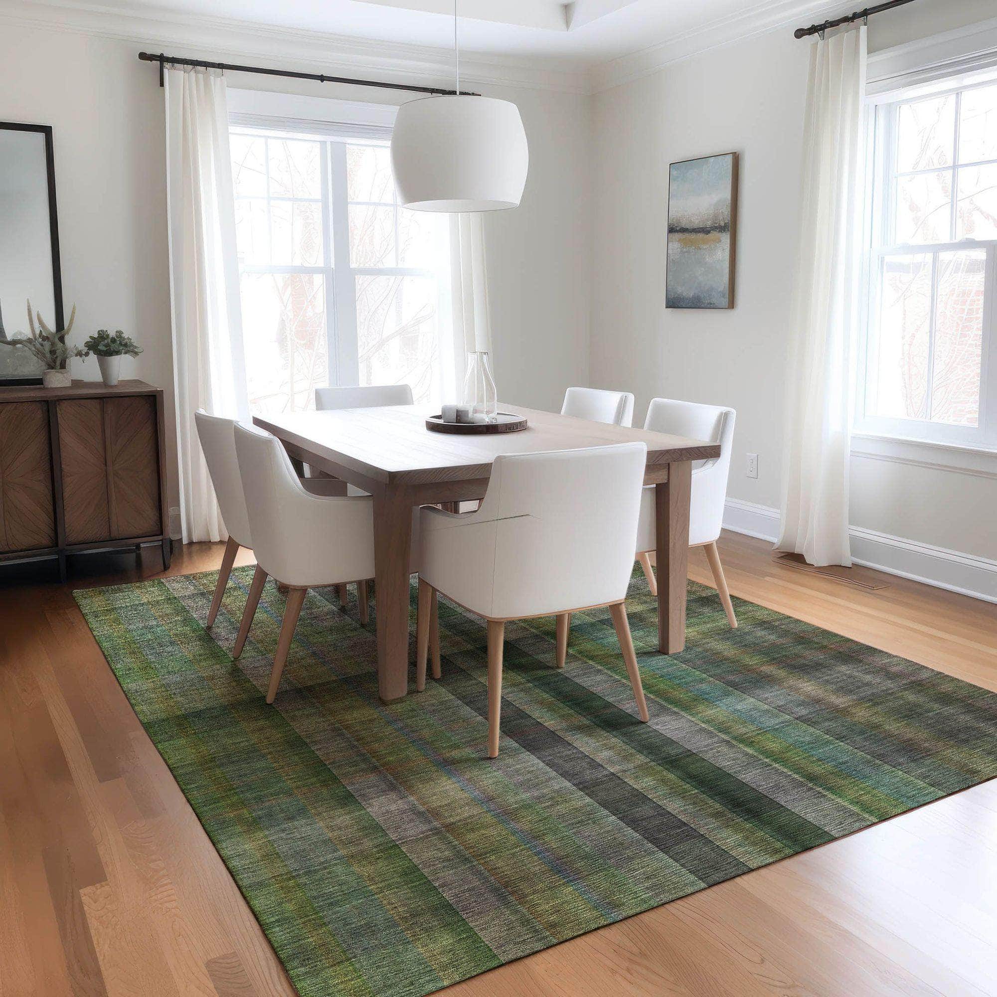 Machine Made ACN548 Green Rugs