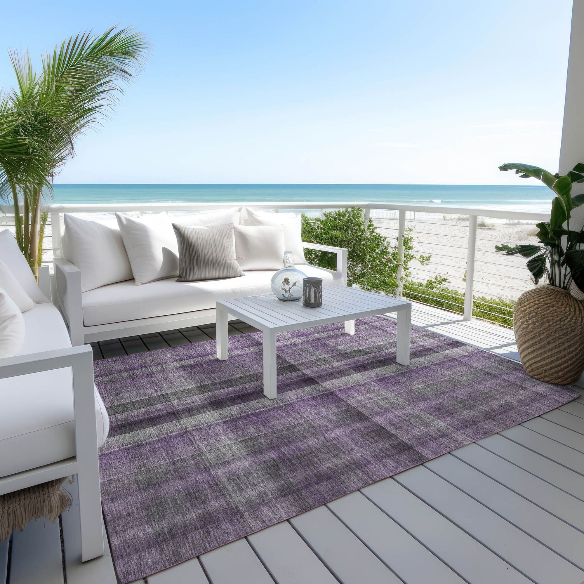 Machine Made ACN548 Purple Rugs