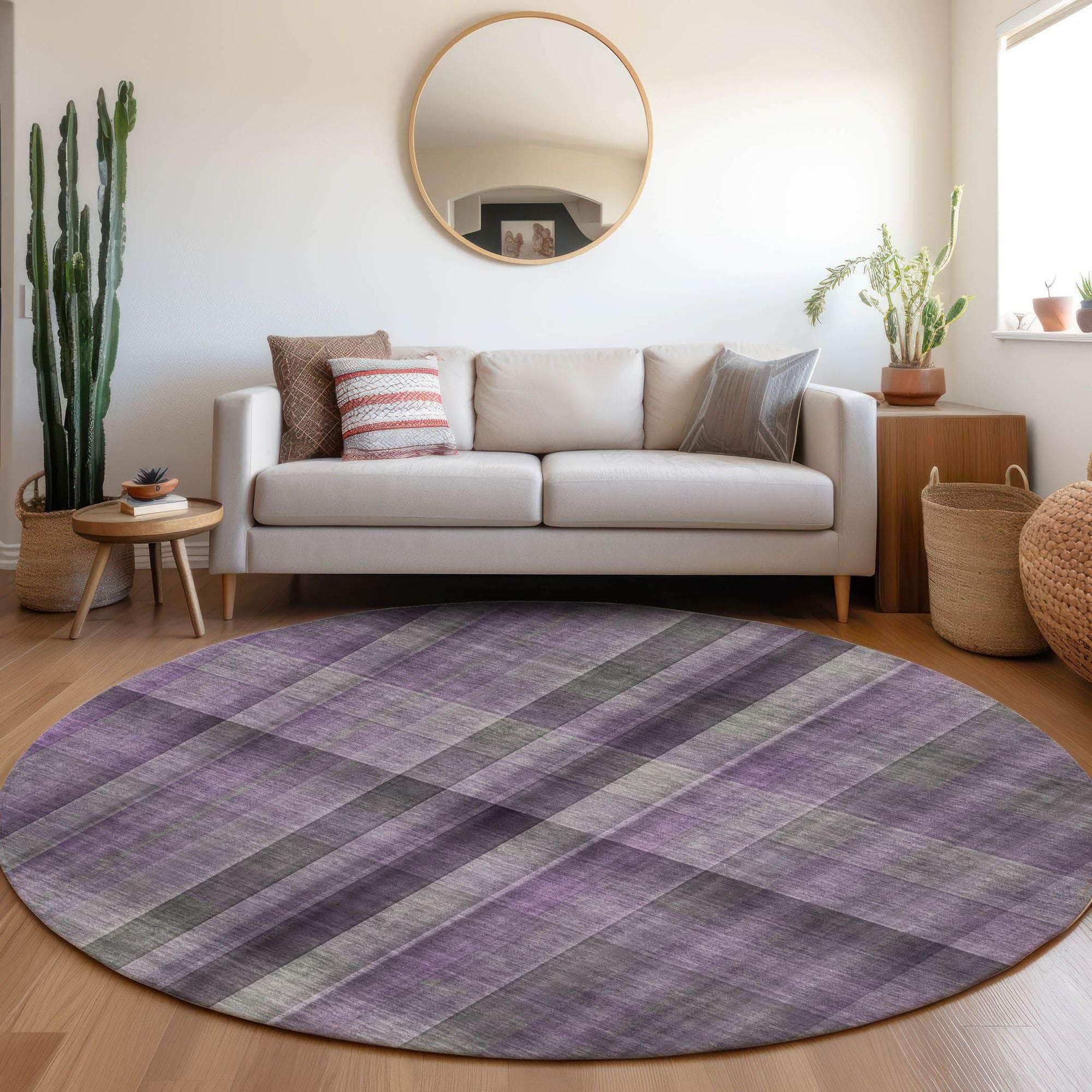 Machine Made ACN548 Purple Rugs