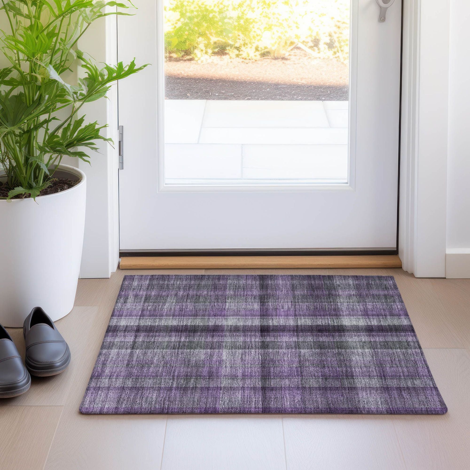 Machine Made ACN548 Purple Rugs