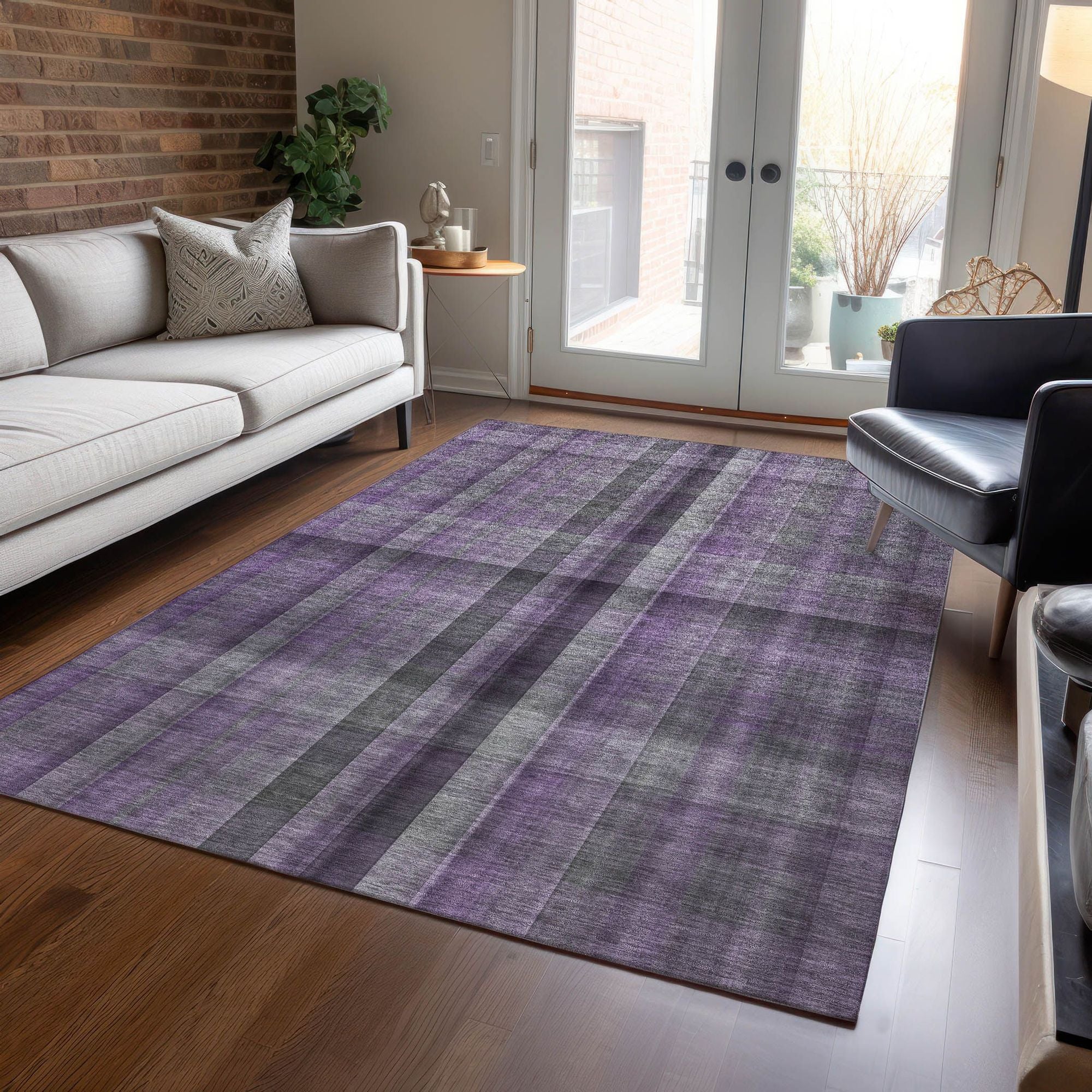 Machine Made ACN548 Purple Rugs