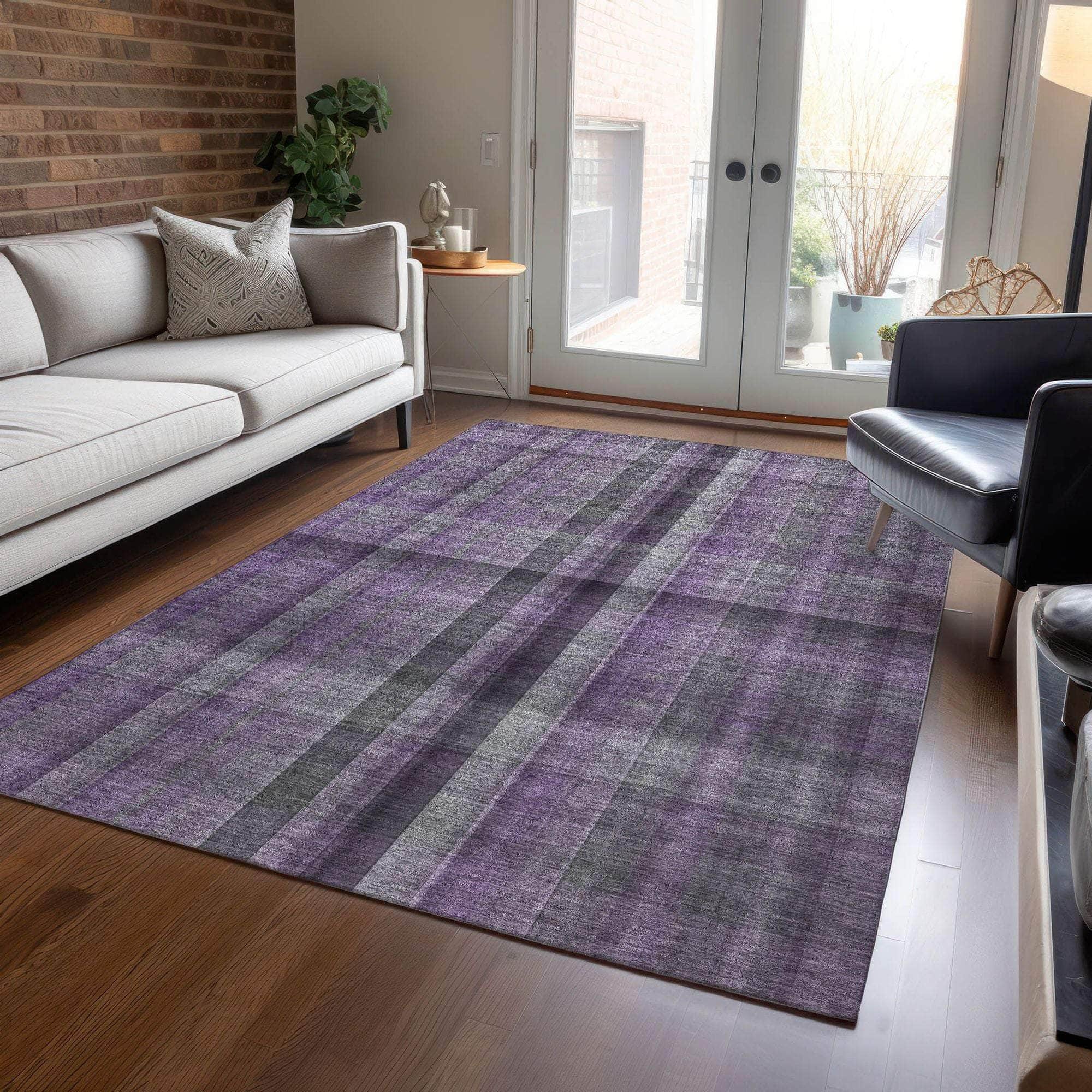 Machine Made ACN548 Purple Rugs
