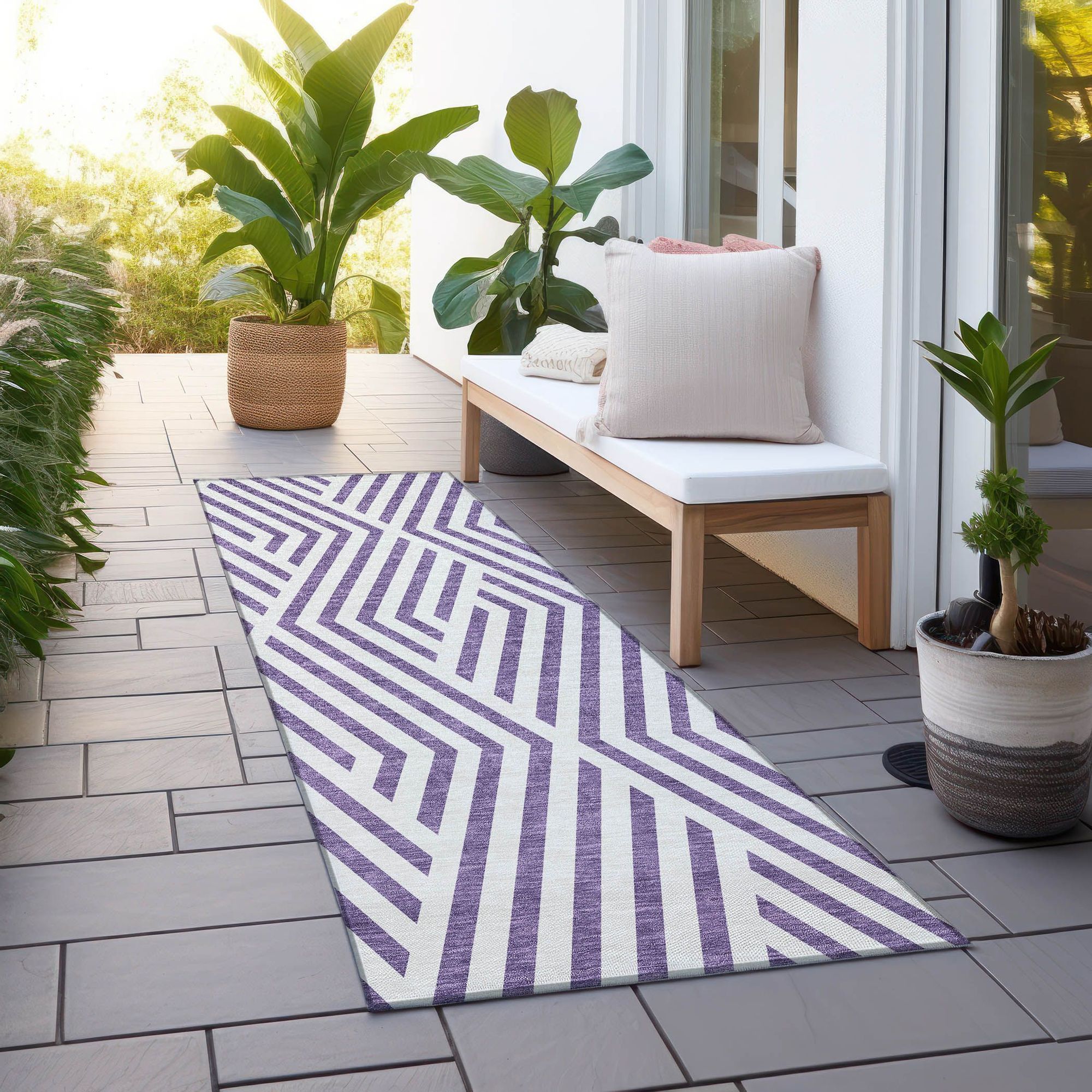 Machine Made ACN550 Purple Rugs