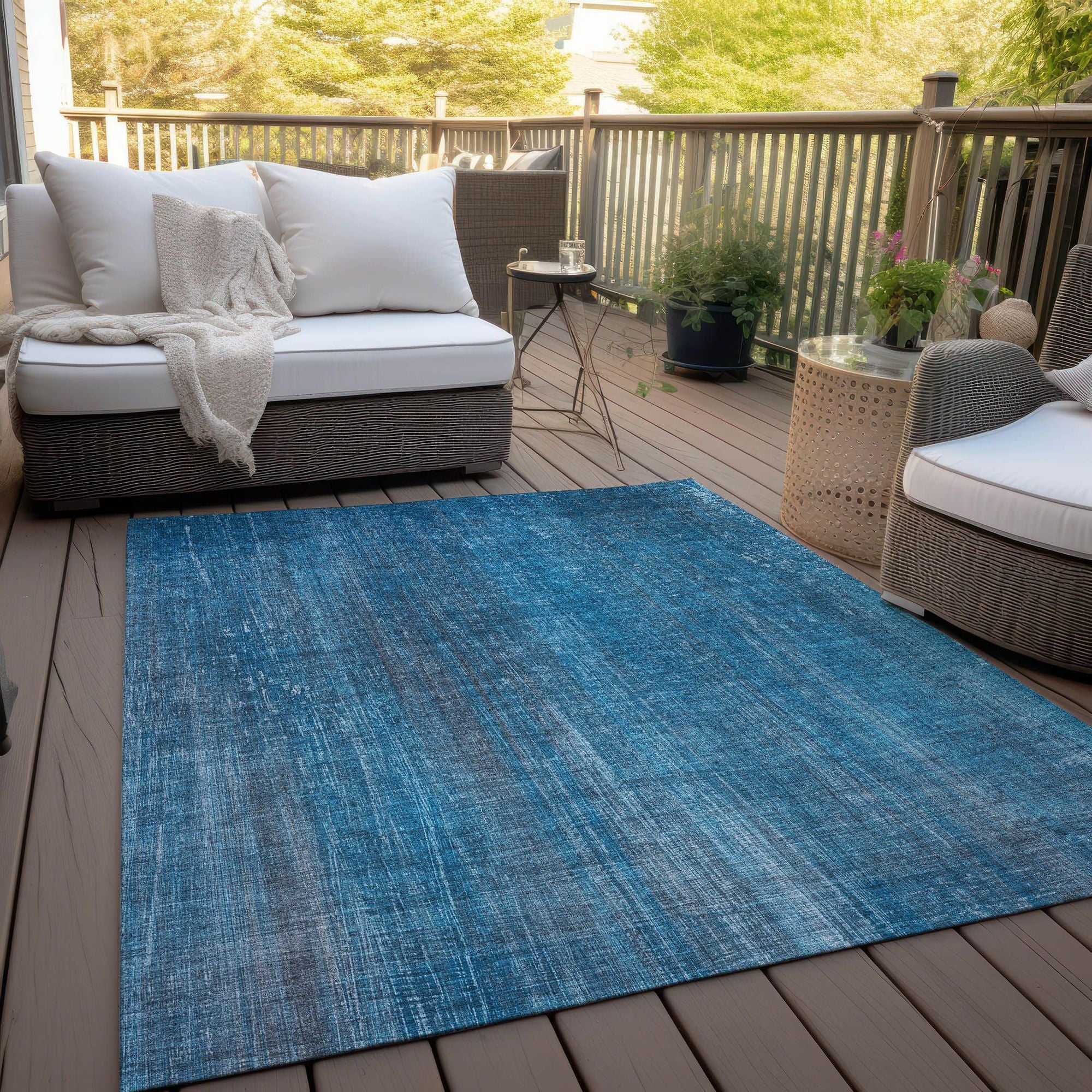 Machine Made ACN552 Blue Rugs
