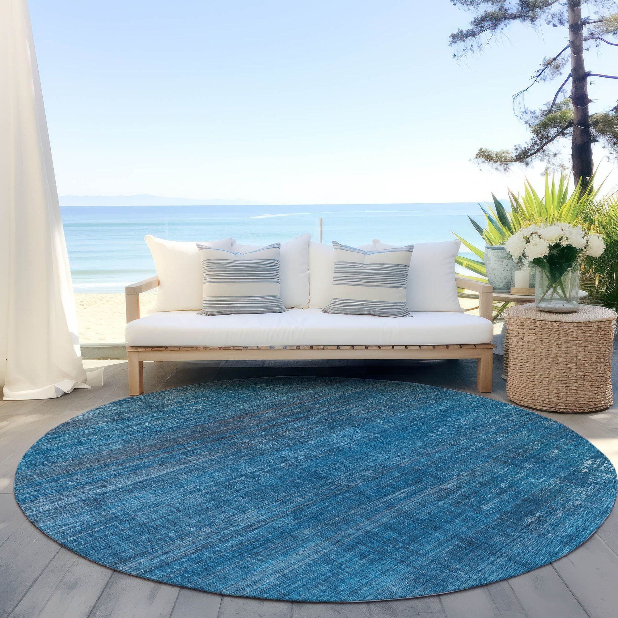 Machine Made ACN552 Blue Rugs