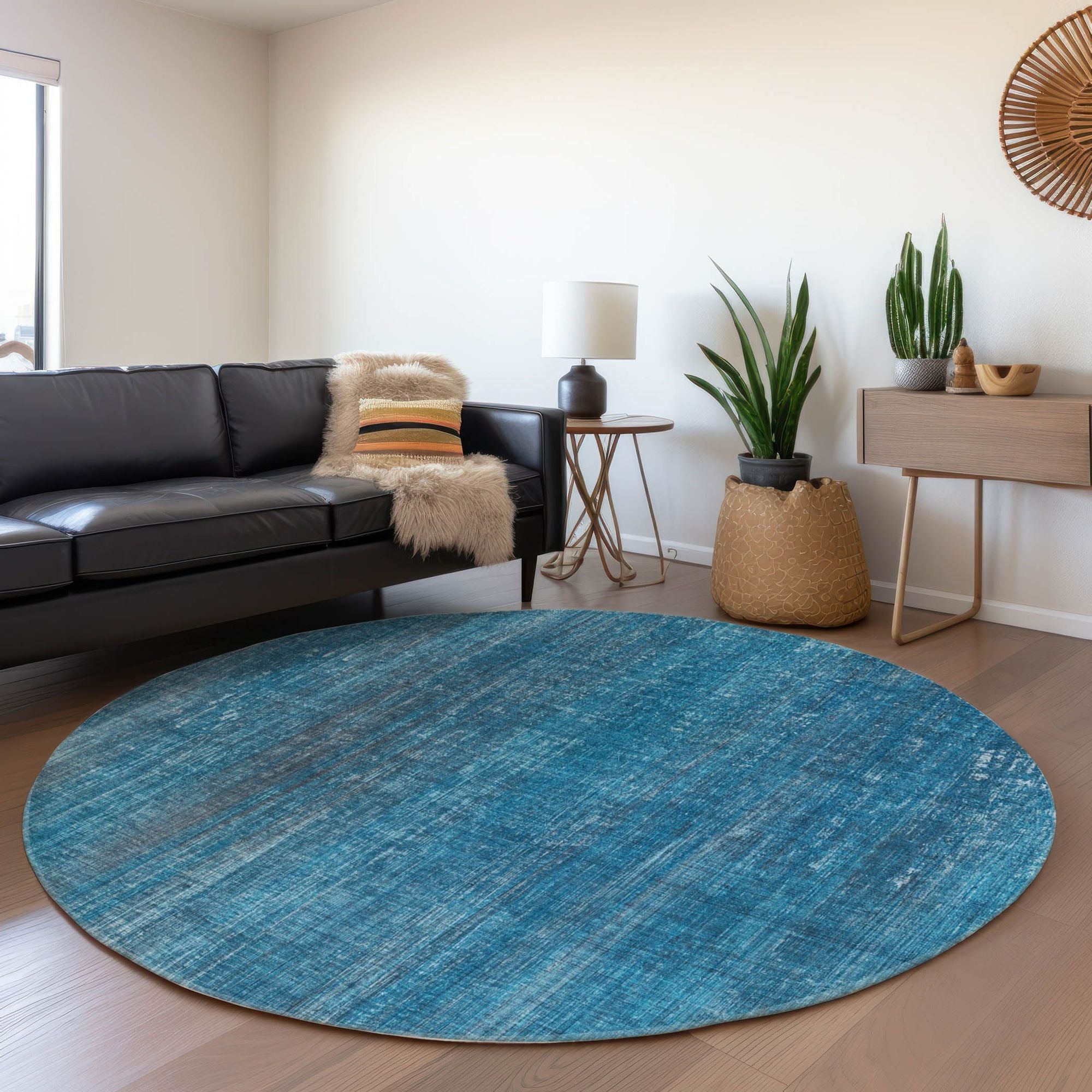 Machine Made ACN552 Blue Rugs