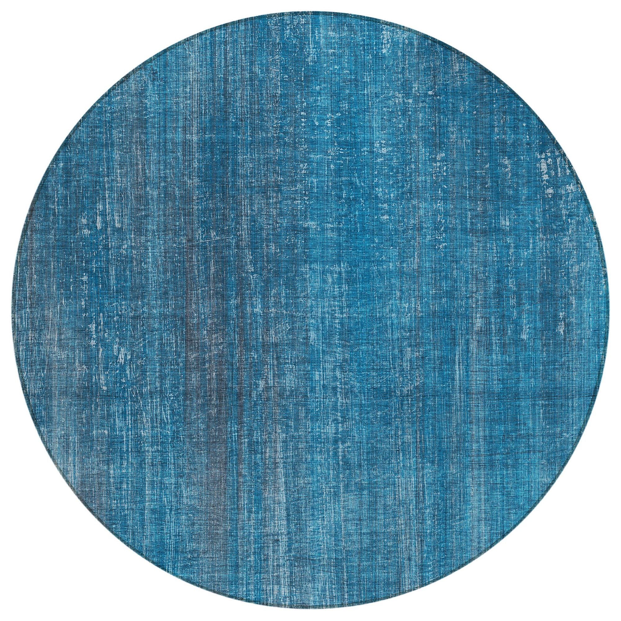 Machine Washable Blue Rug - Indoor / Outdoor - Kids / Pet Friendly Striped Print Rug