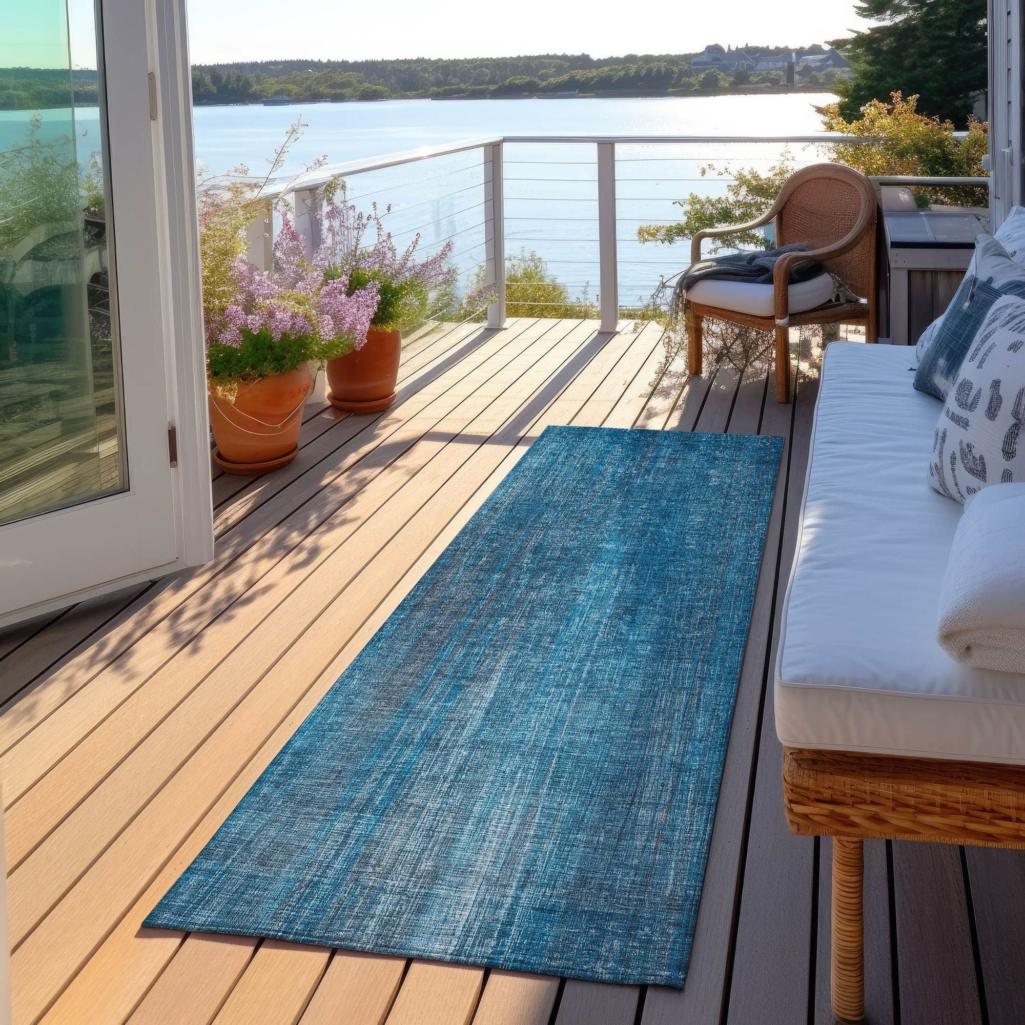 Machine Made ACN552 Blue Rugs
