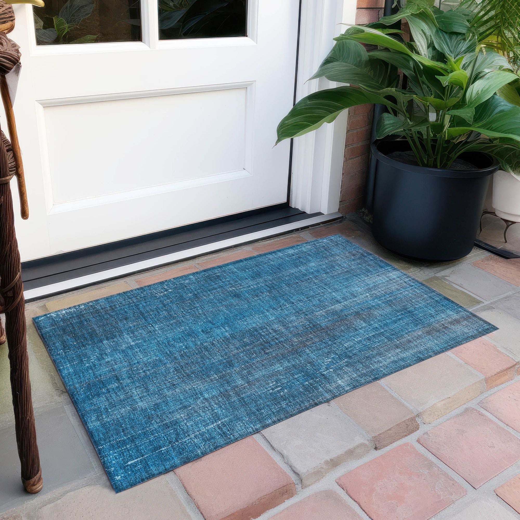 Machine Made ACN552 Blue Rugs