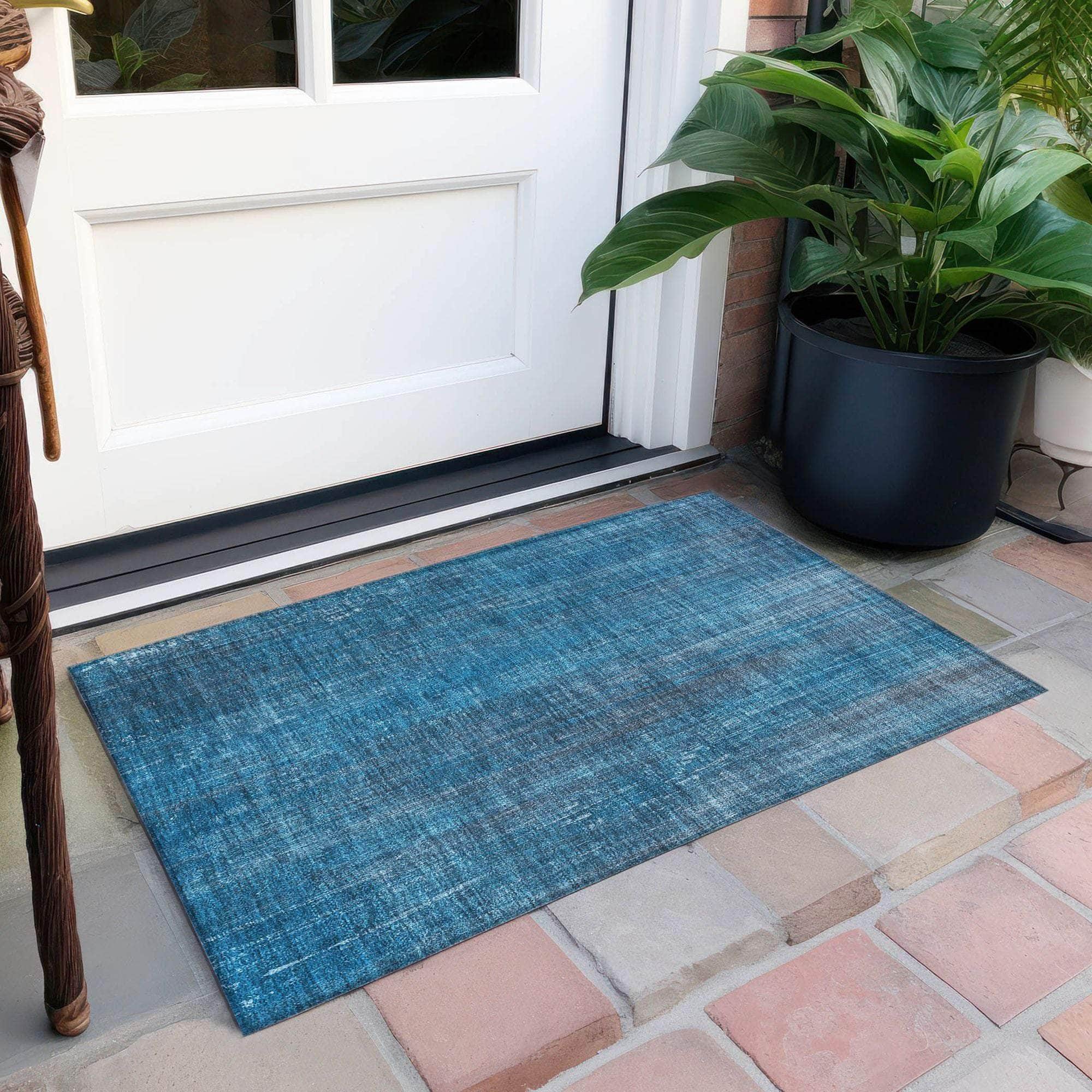 Machine Made ACN552 Blue Rugs