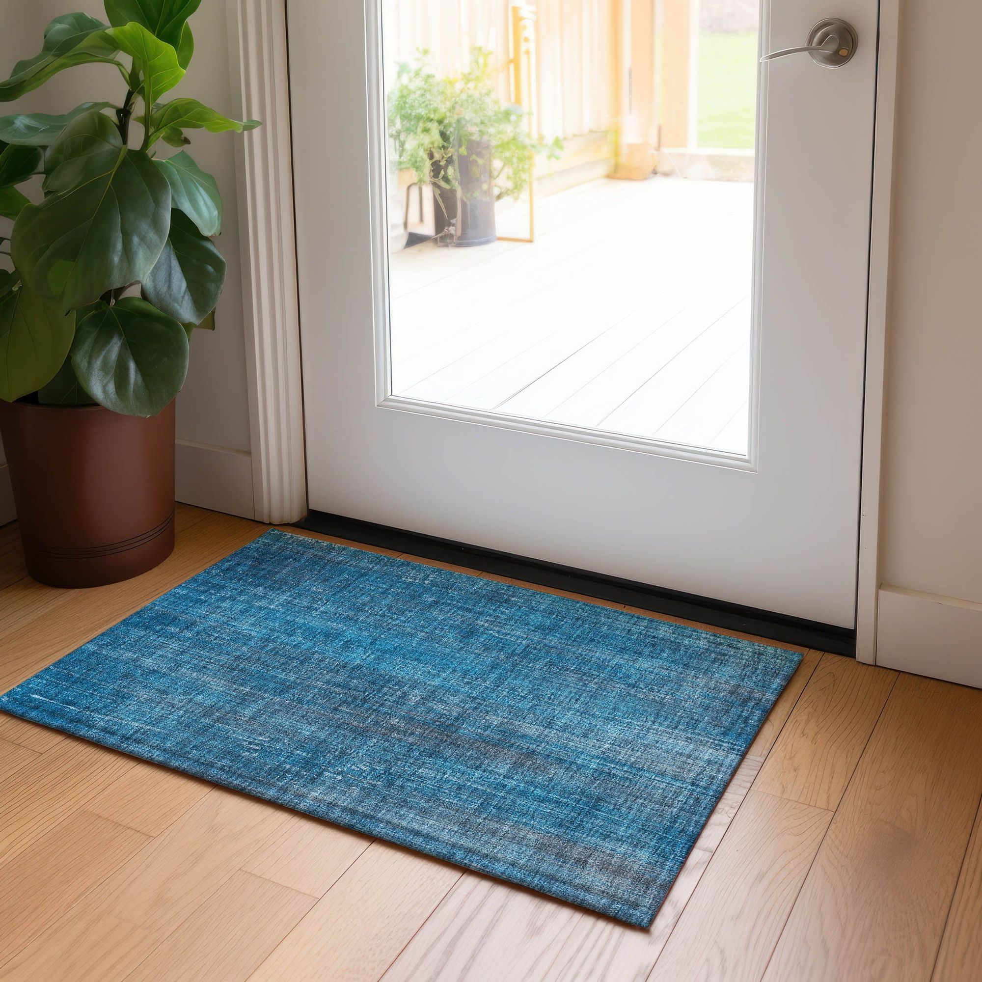 Machine Made ACN552 Blue Rugs