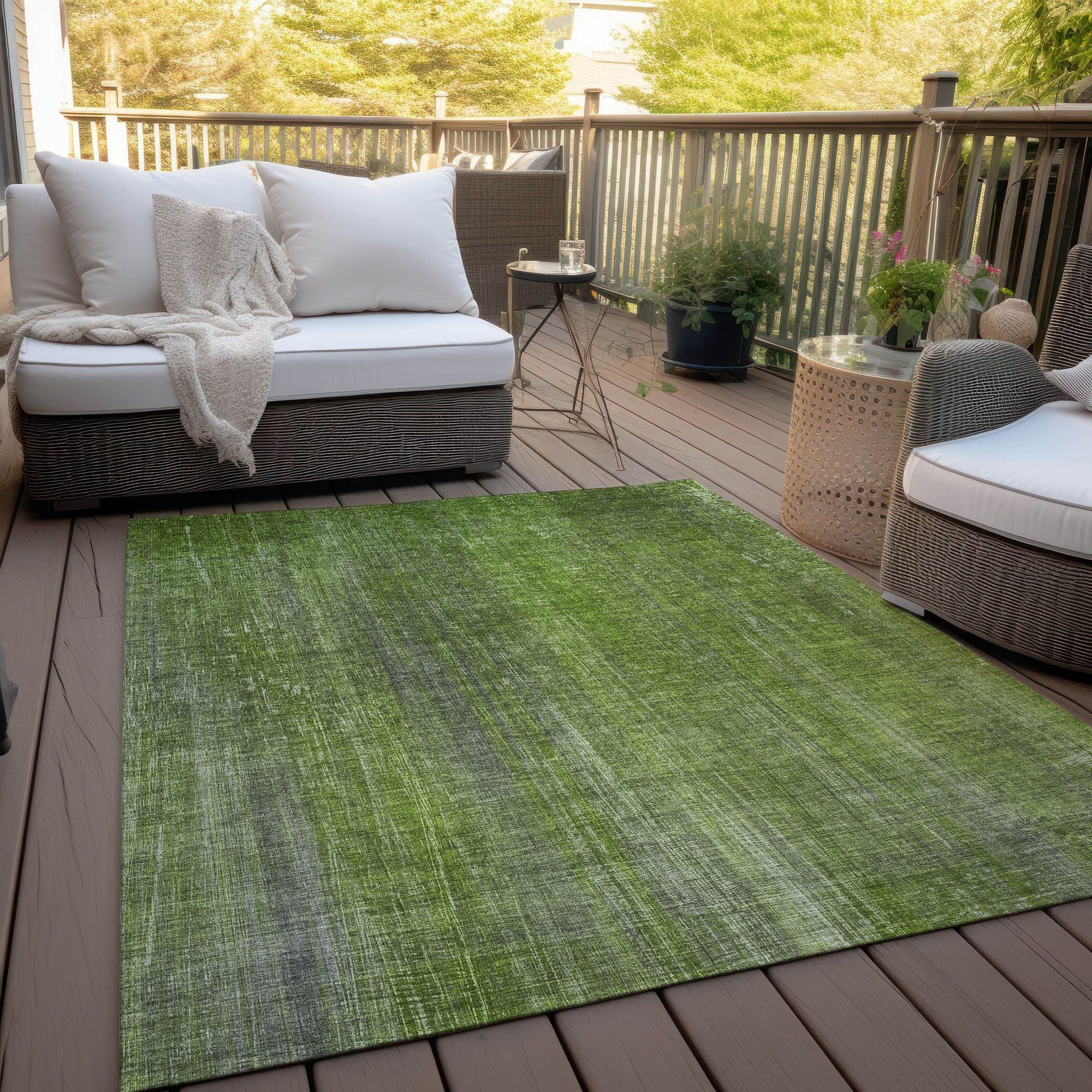Machine Made ACN552 Green Rugs