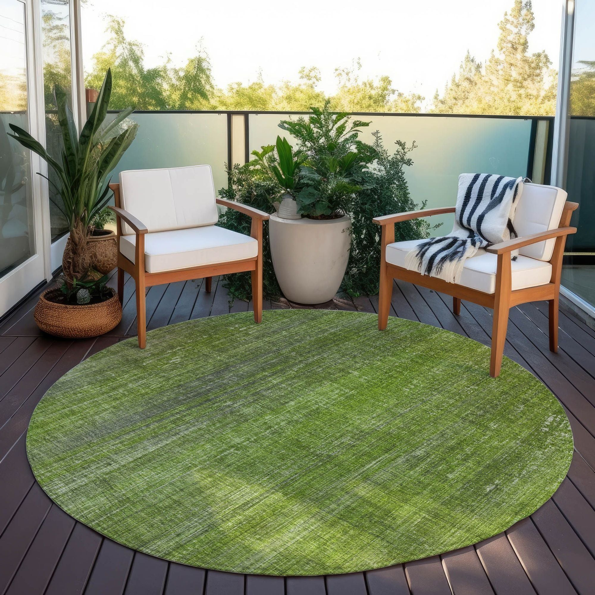 Machine Made ACN552 Green Rugs