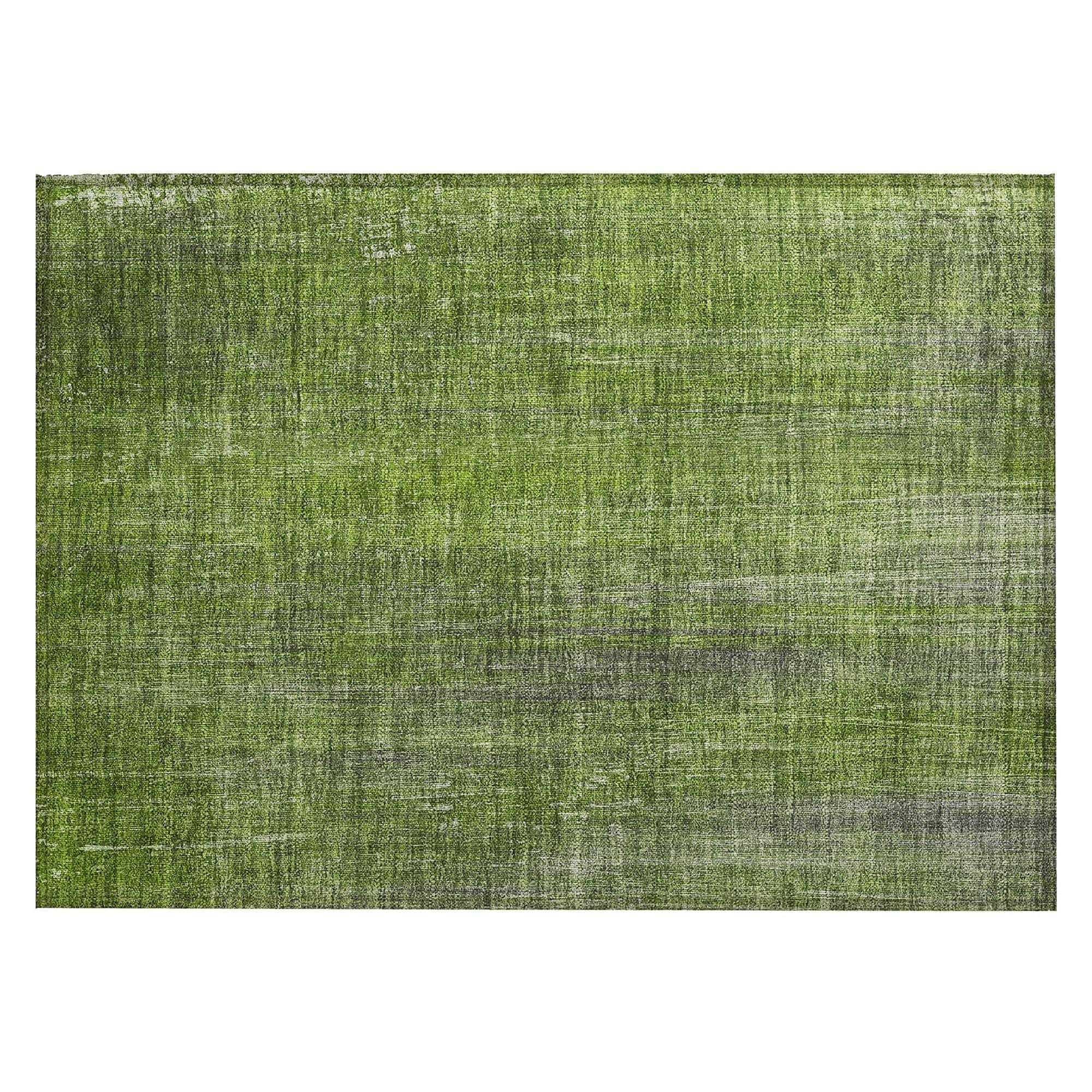 Machine Washable Green Rug - Indoor / Outdoor - Kids / Pet Friendly Striped Print Rug