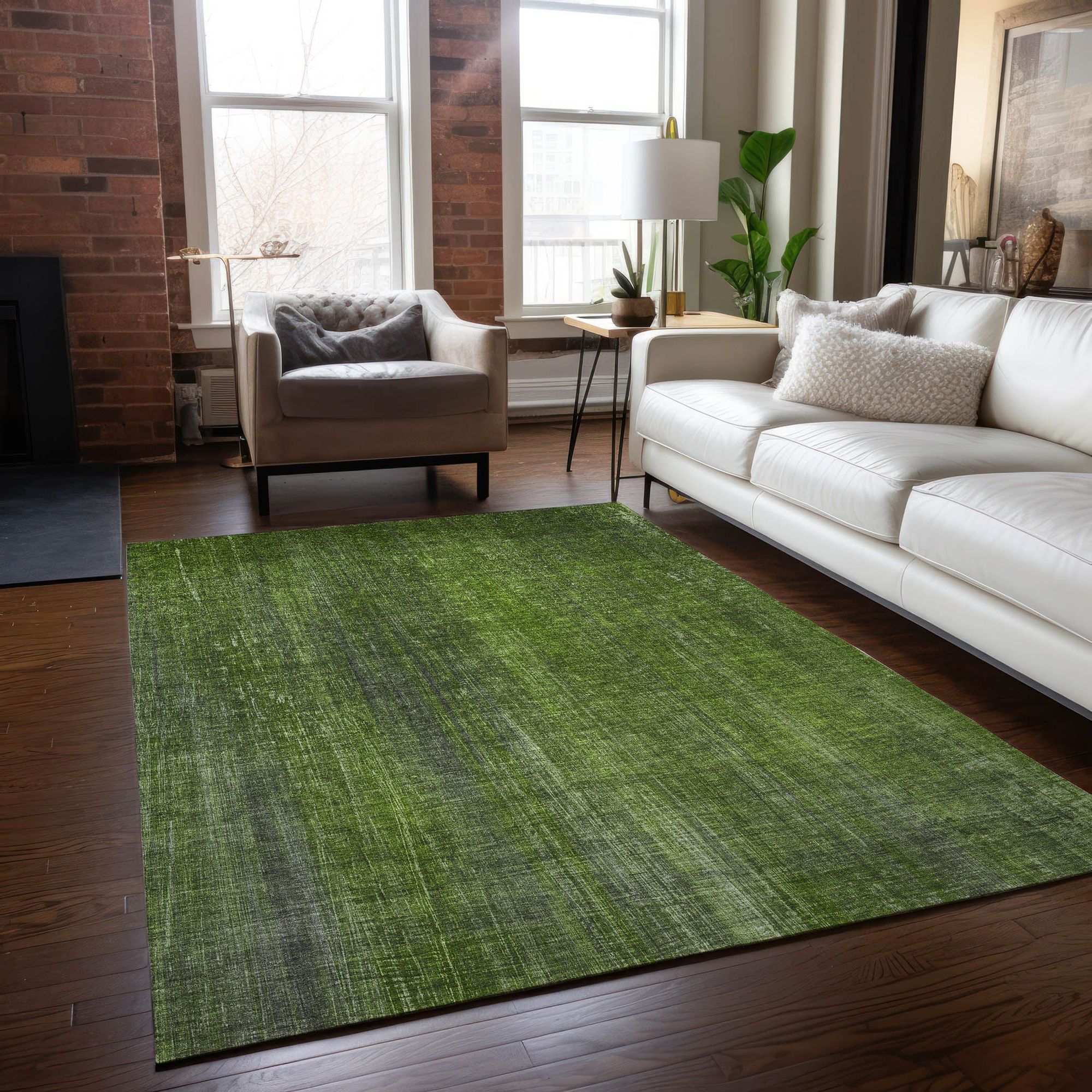 Machine Made ACN552 Green Rugs