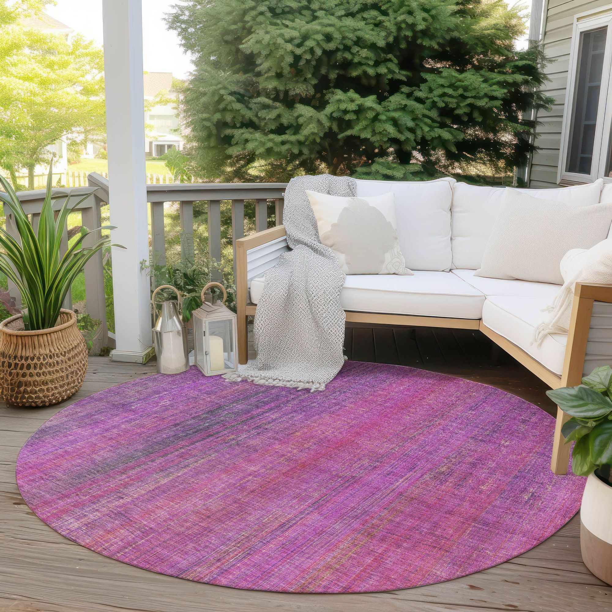 Machine Made ACN552 Lilac Purple Rugs