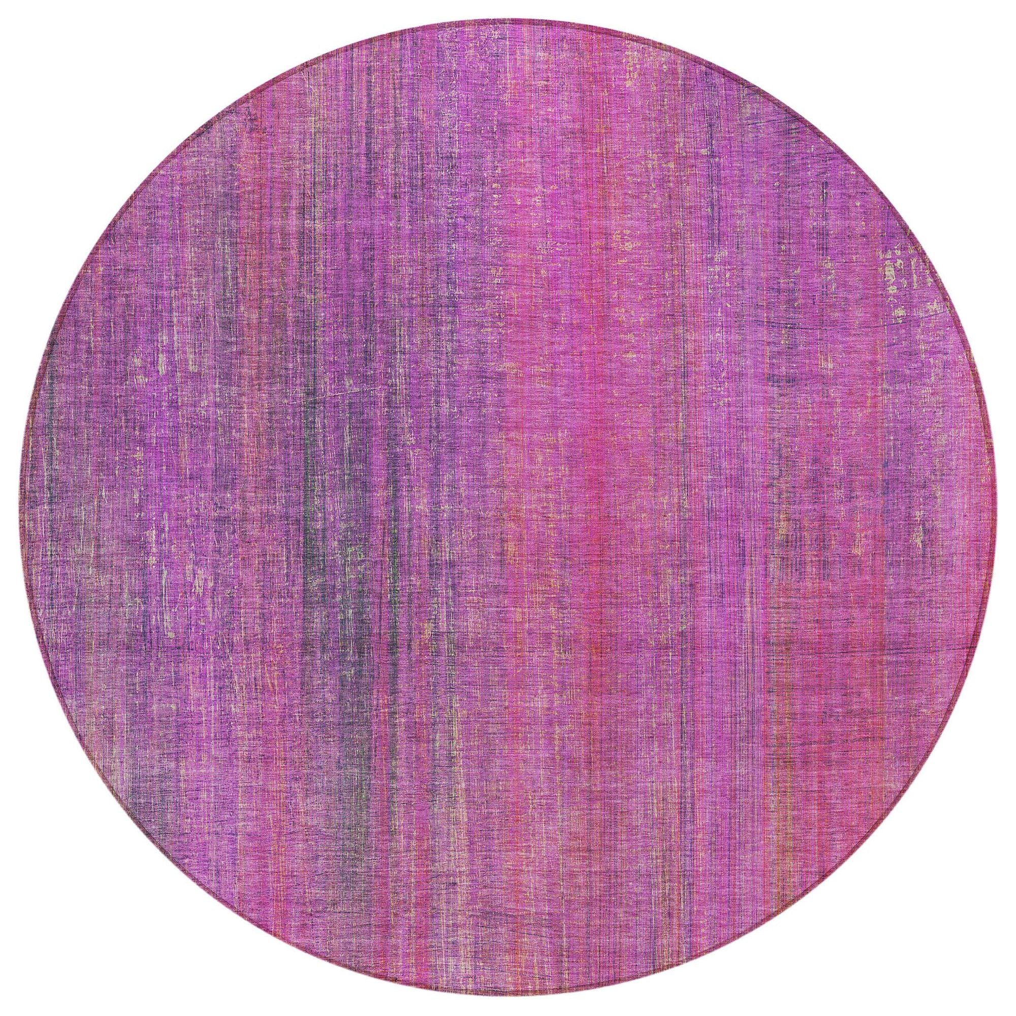 Machine Washable Lilac Purple Rug - Indoor / Outdoor - Kids / Pet Friendly Striped Print Rug