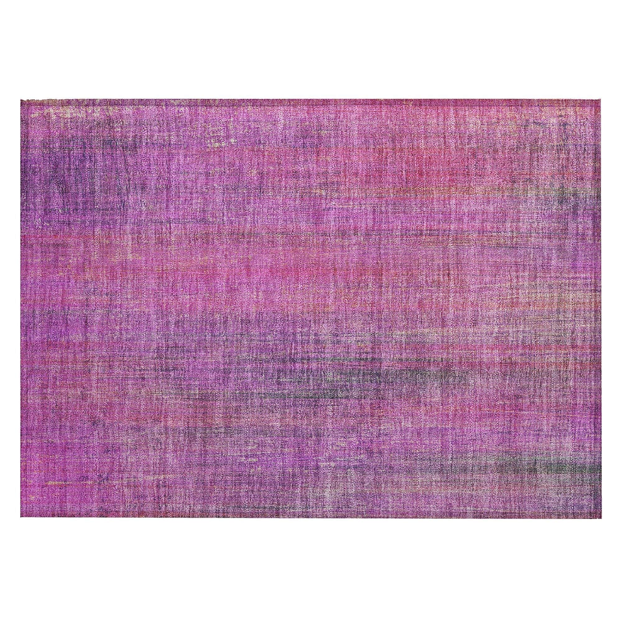 Machine Washable Lilac Purple Rug - Indoor / Outdoor - Kids / Pet Friendly Striped Print Rug