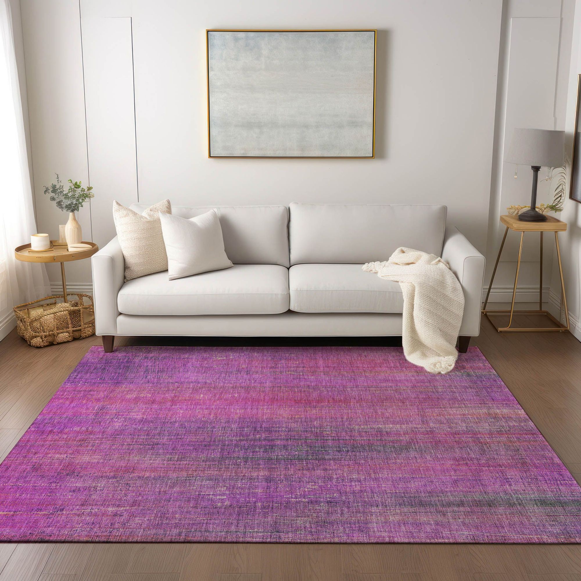 Machine Made ACN552 Lilac Purple Rugs