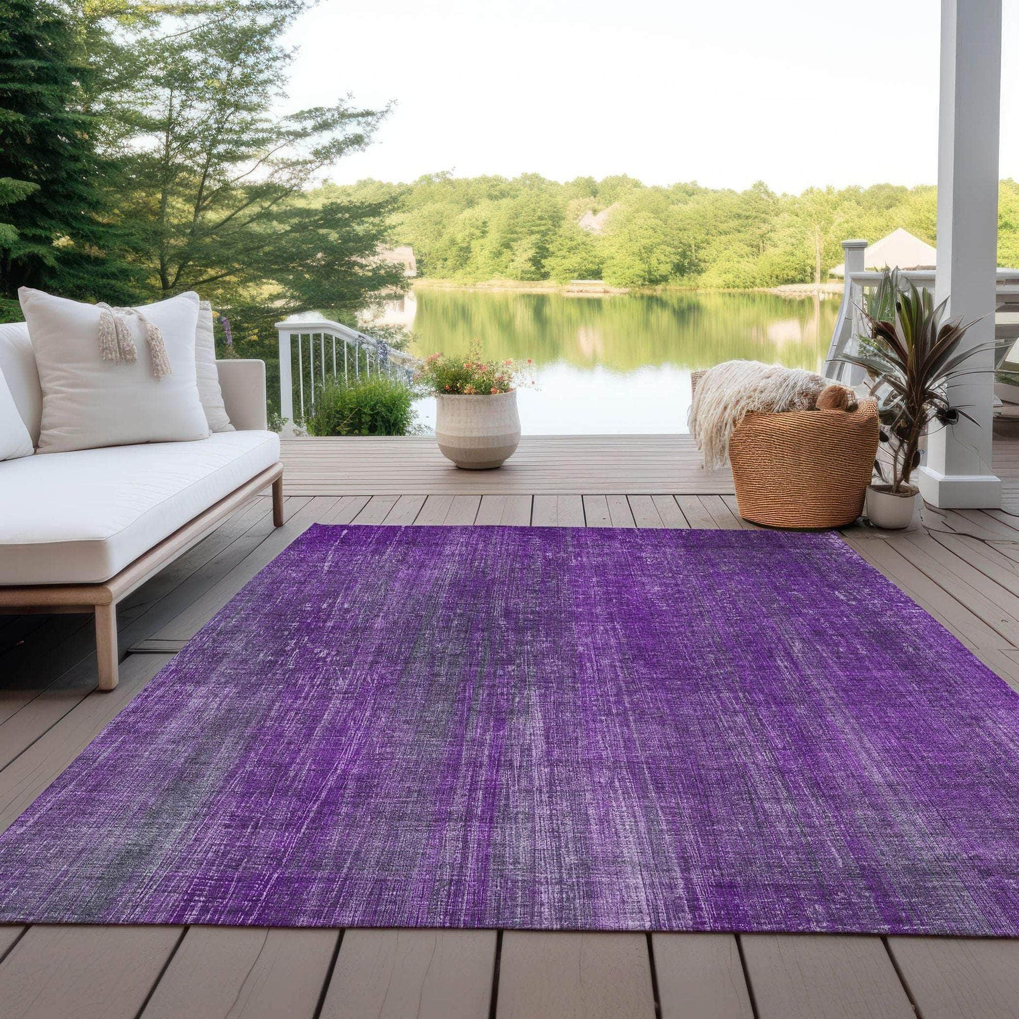 Machine Made ACN552 Purple Rugs