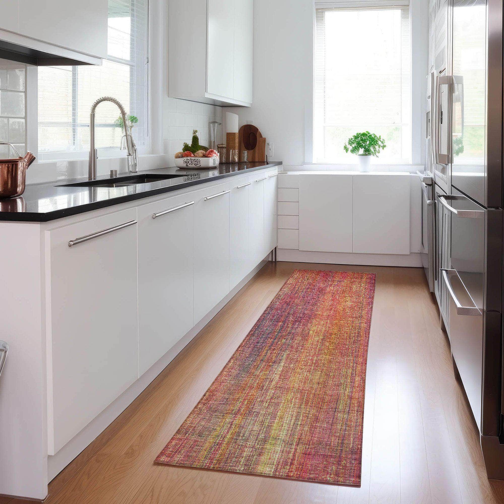 Machine Made ACN552 Red Rugs