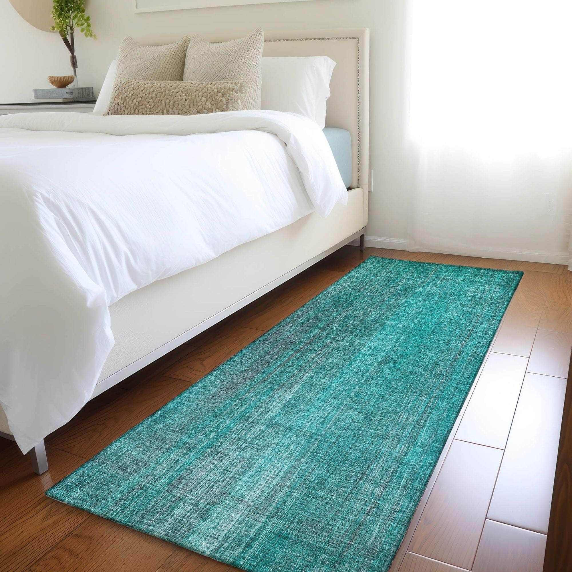 Machine Made ACN552 Teal Rugs