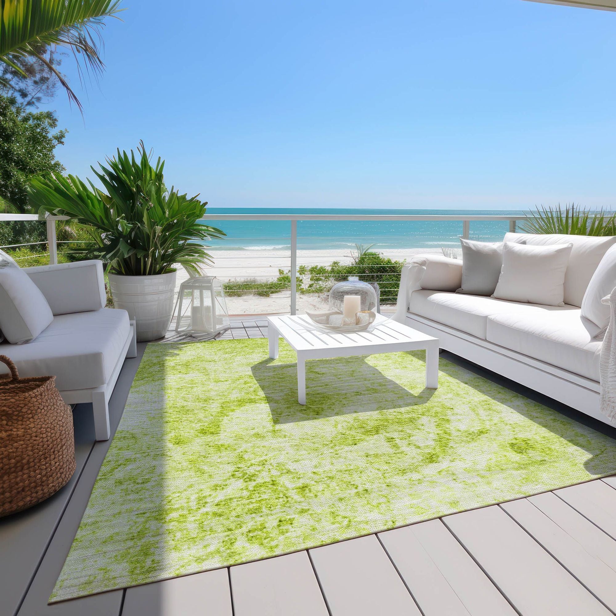 Machine Made ACN553 Aloe Green Rugs