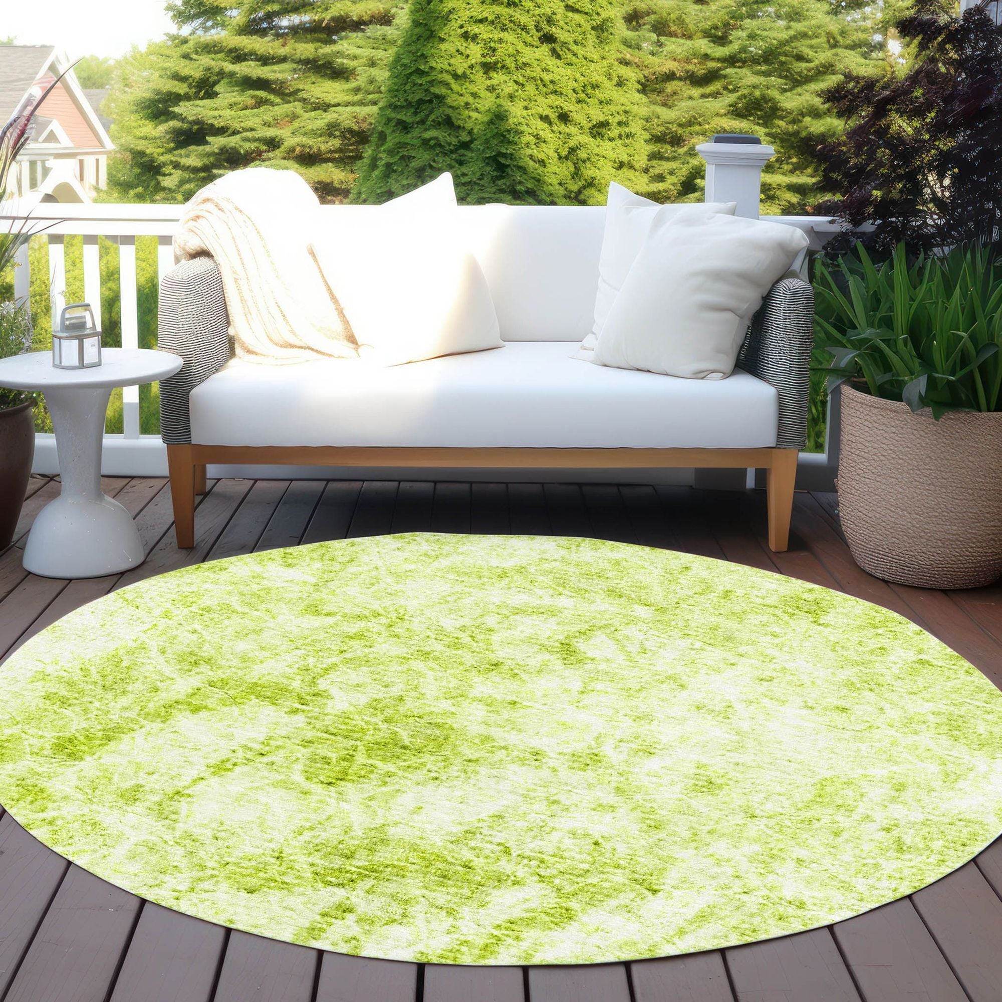 Machine Made ACN553 Aloe Green Rugs