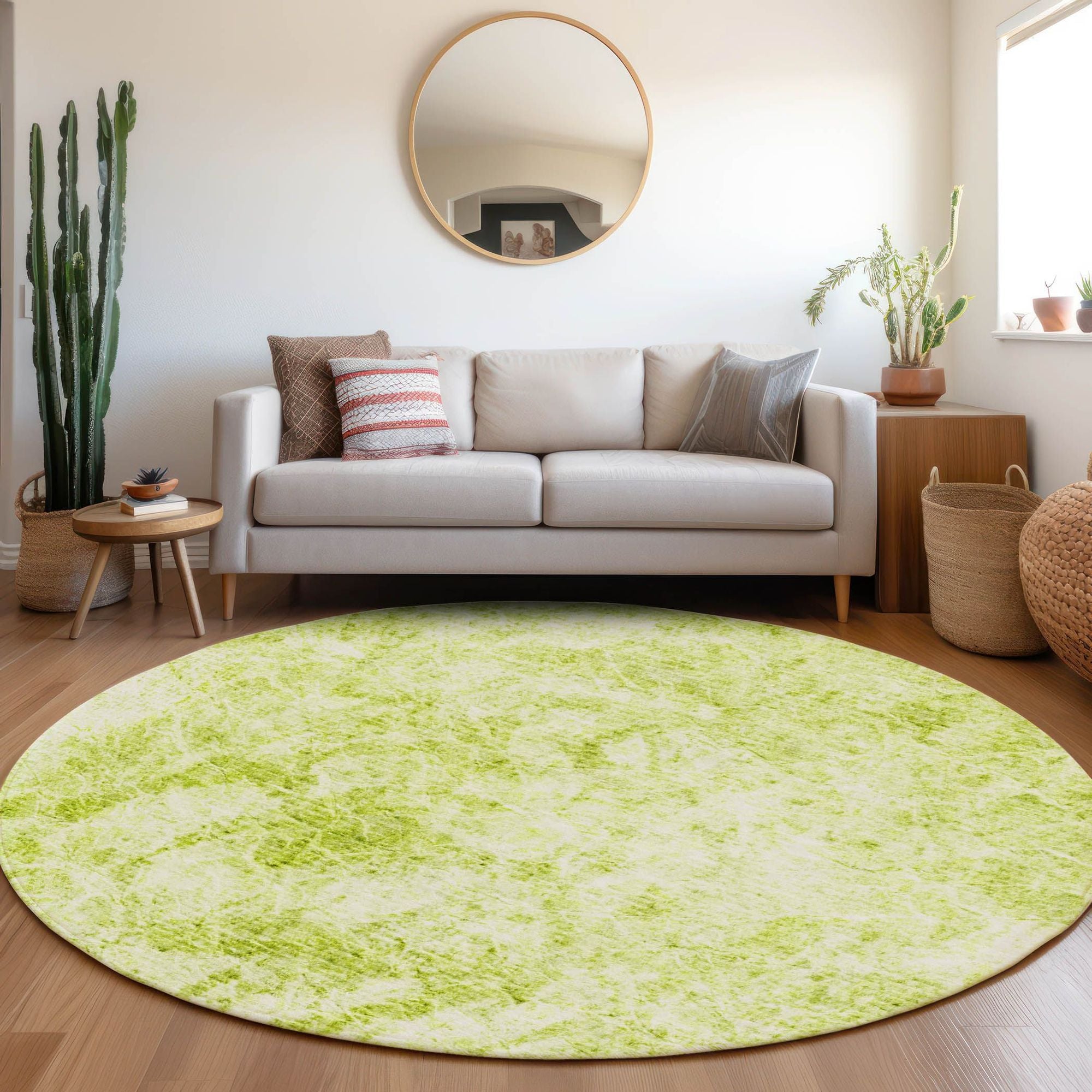 Machine Made ACN553 Aloe Green Rugs
