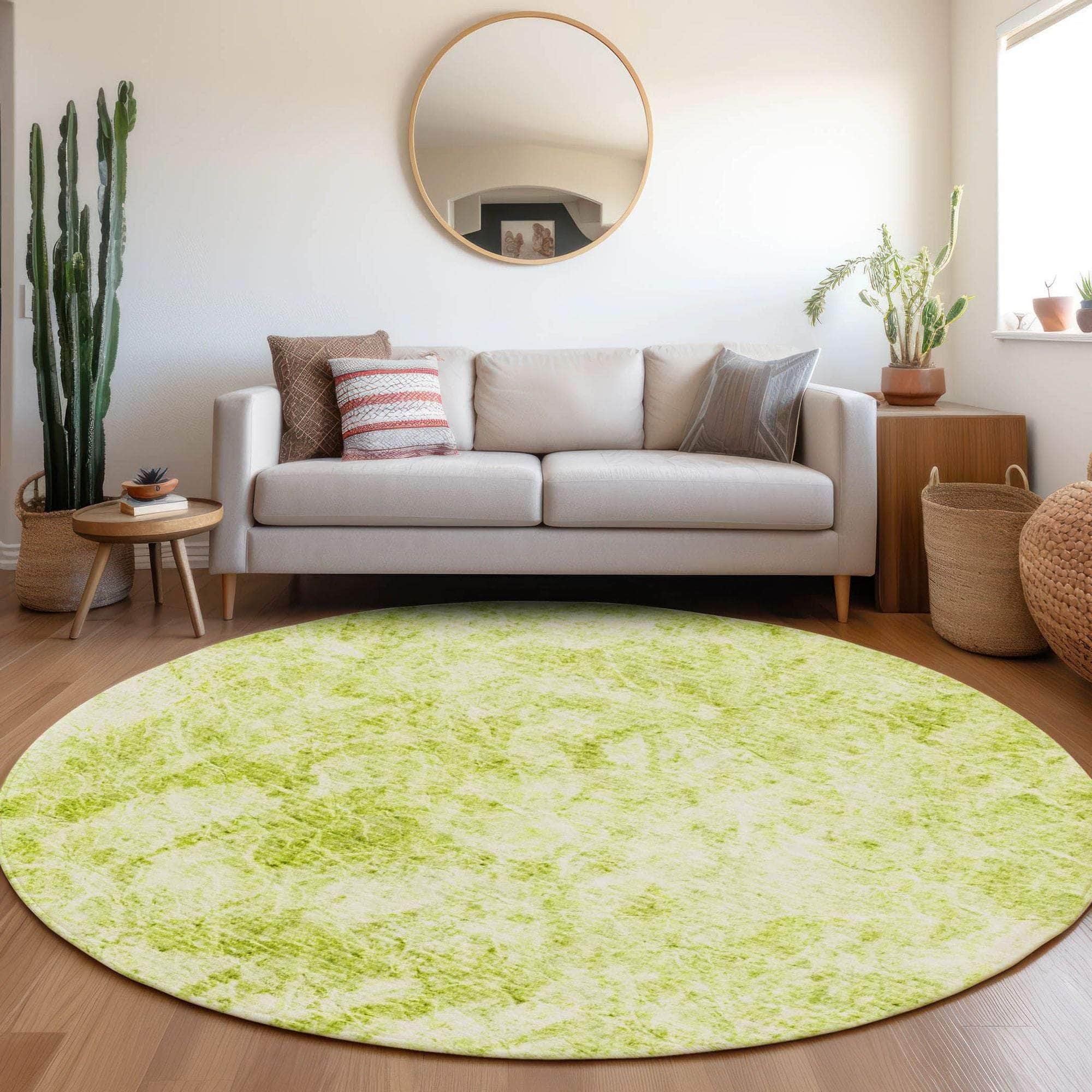 Machine Made ACN553 Aloe Green Rugs