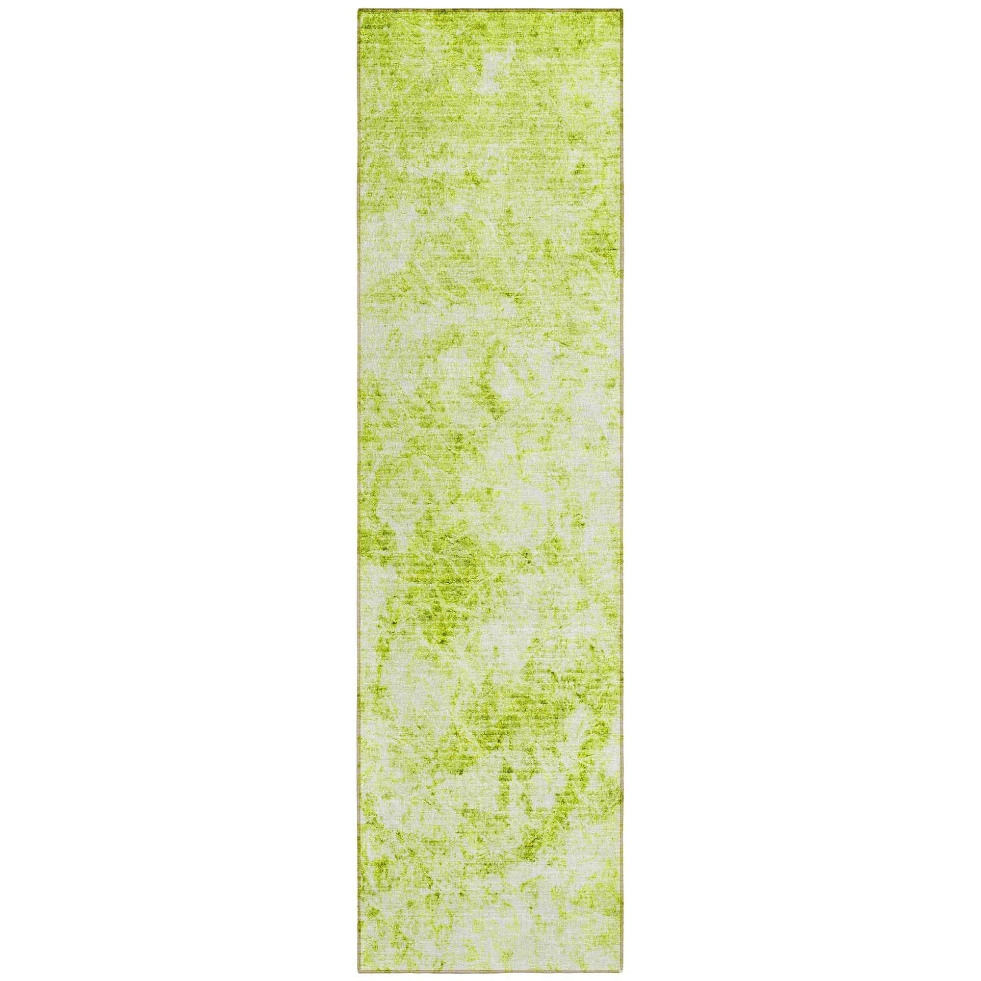 Machine Washable Aloe Green Rug - Indoor / Outdoor - Kids / Pet Friendly Organic Print Rug