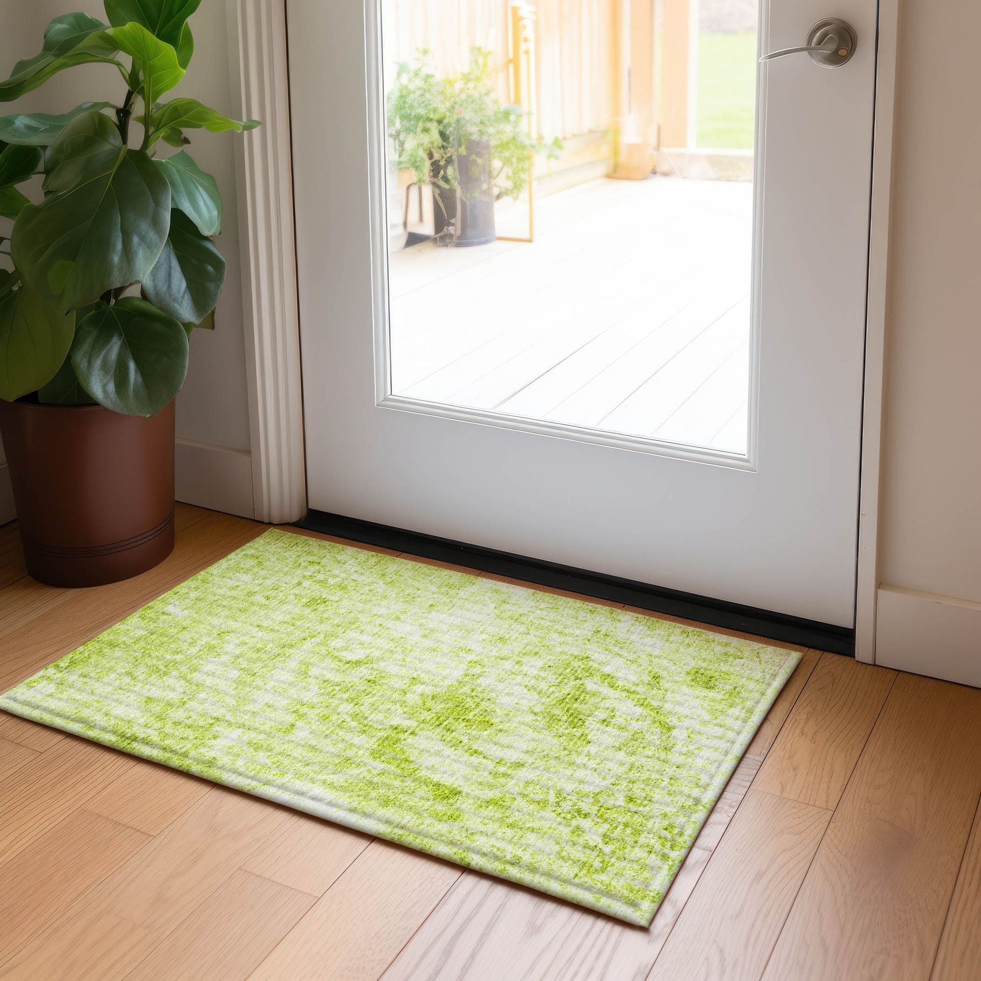 Machine Made ACN553 Aloe Green Rugs