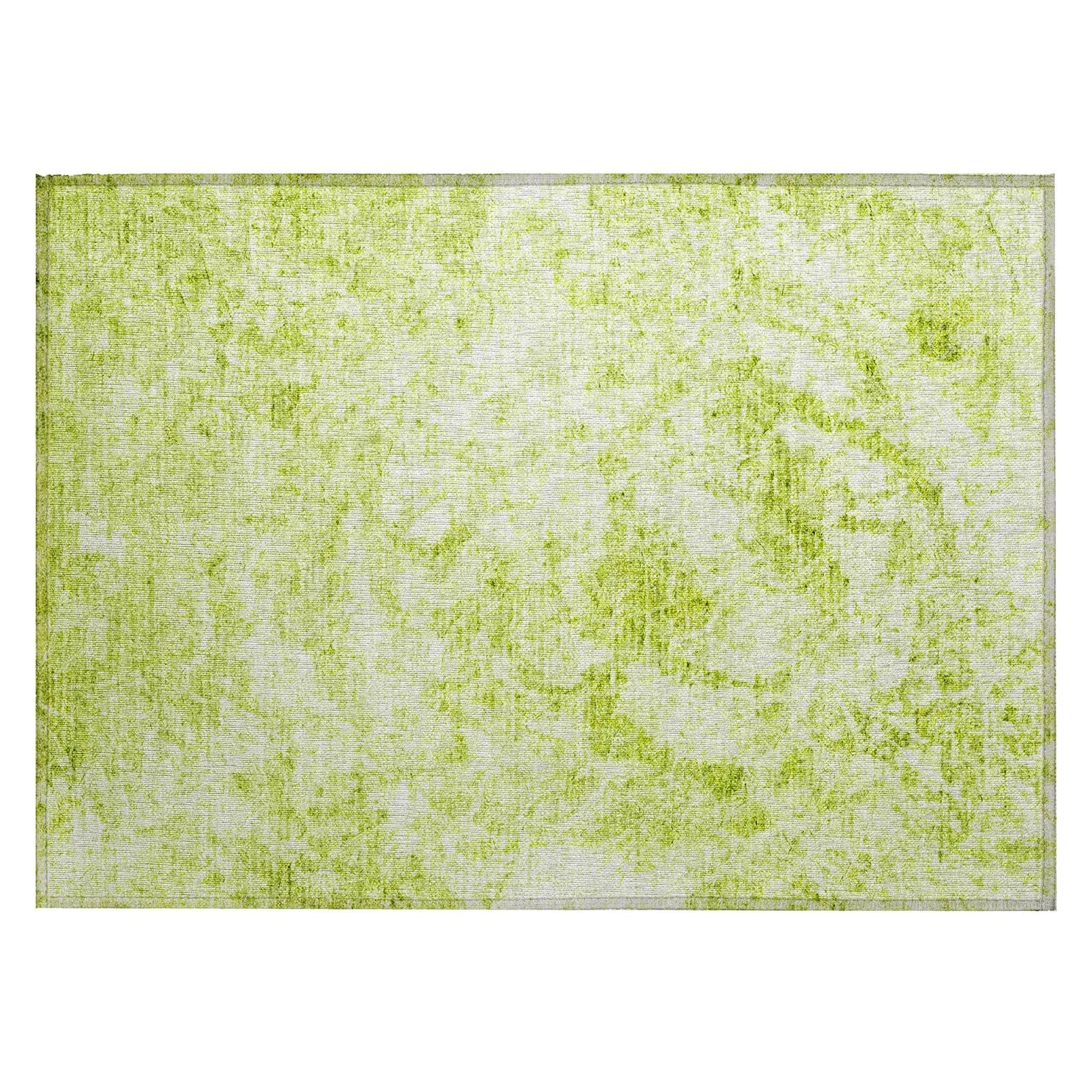 Machine Washable Aloe Green Rug - Indoor / Outdoor - Kids / Pet Friendly Organic Print Rug