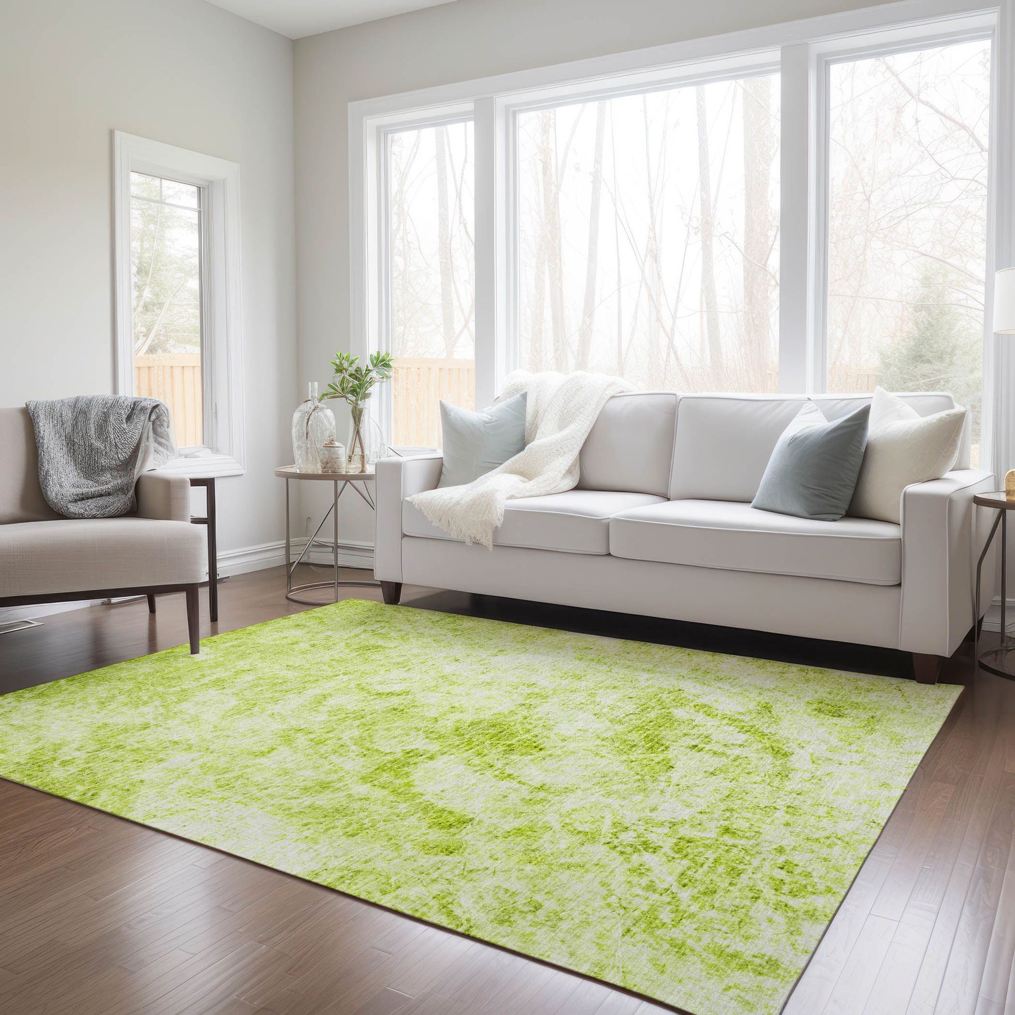 Machine Made ACN553 Aloe Green Rugs