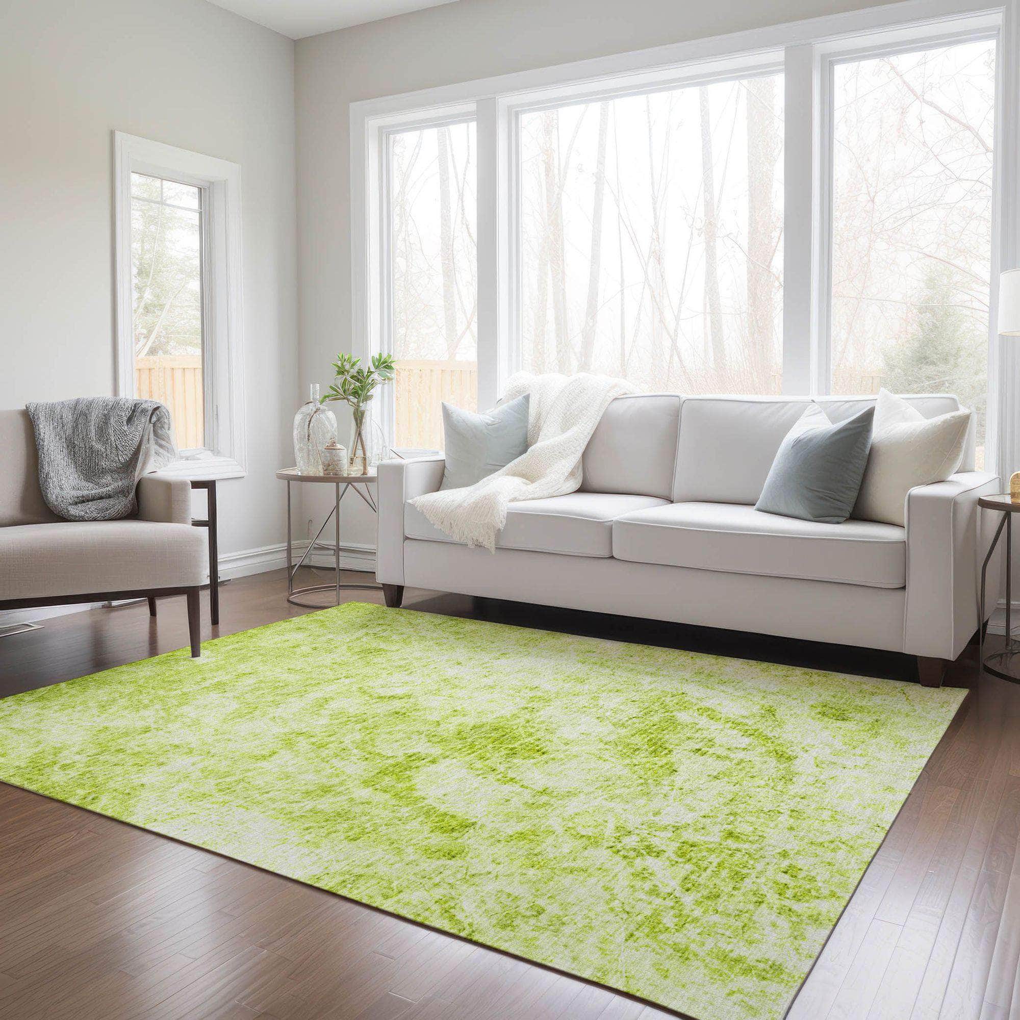 Machine Made ACN553 Aloe Green Rugs