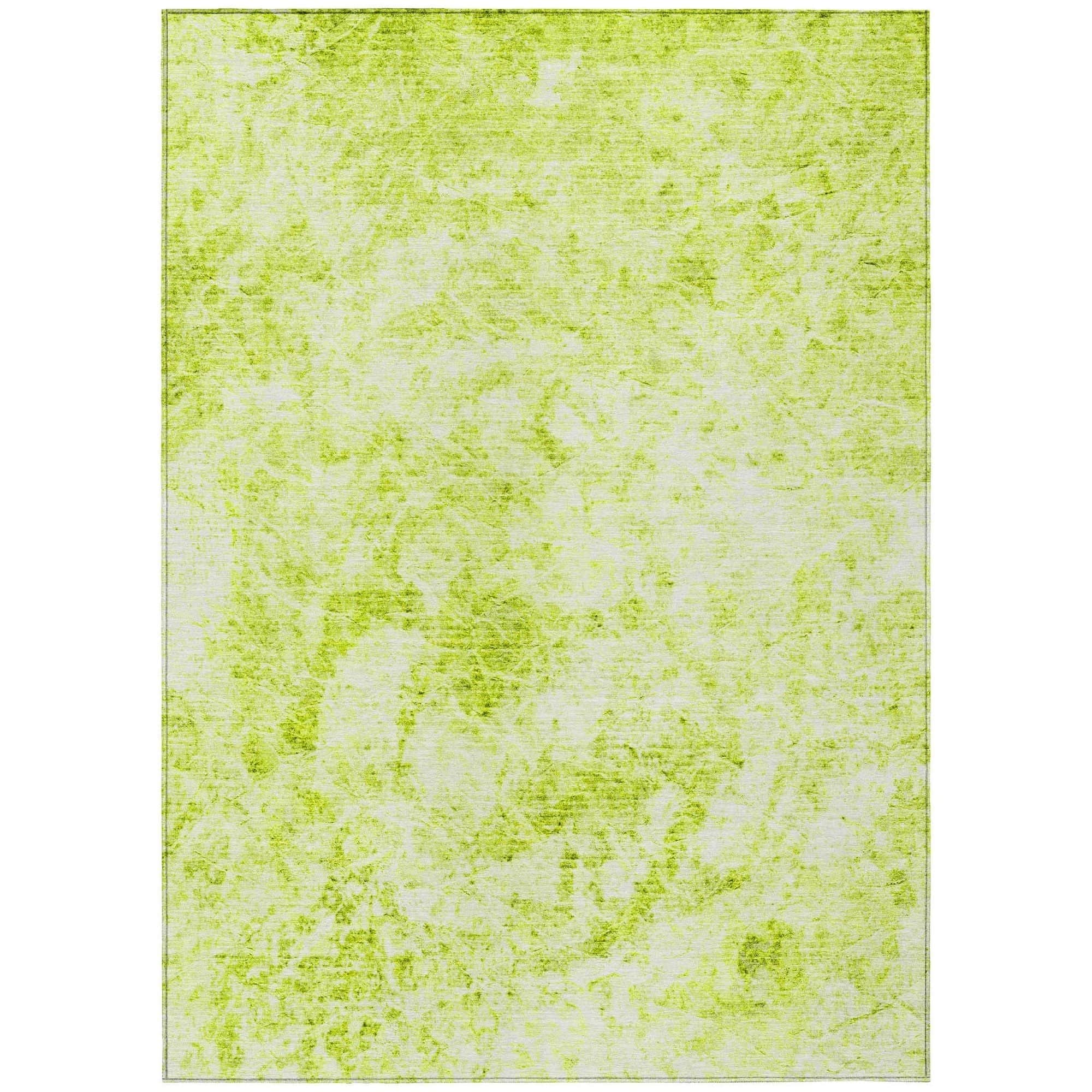 Machine Washable Aloe Green Rug - Indoor / Outdoor - Kids / Pet Friendly Organic Print Rug