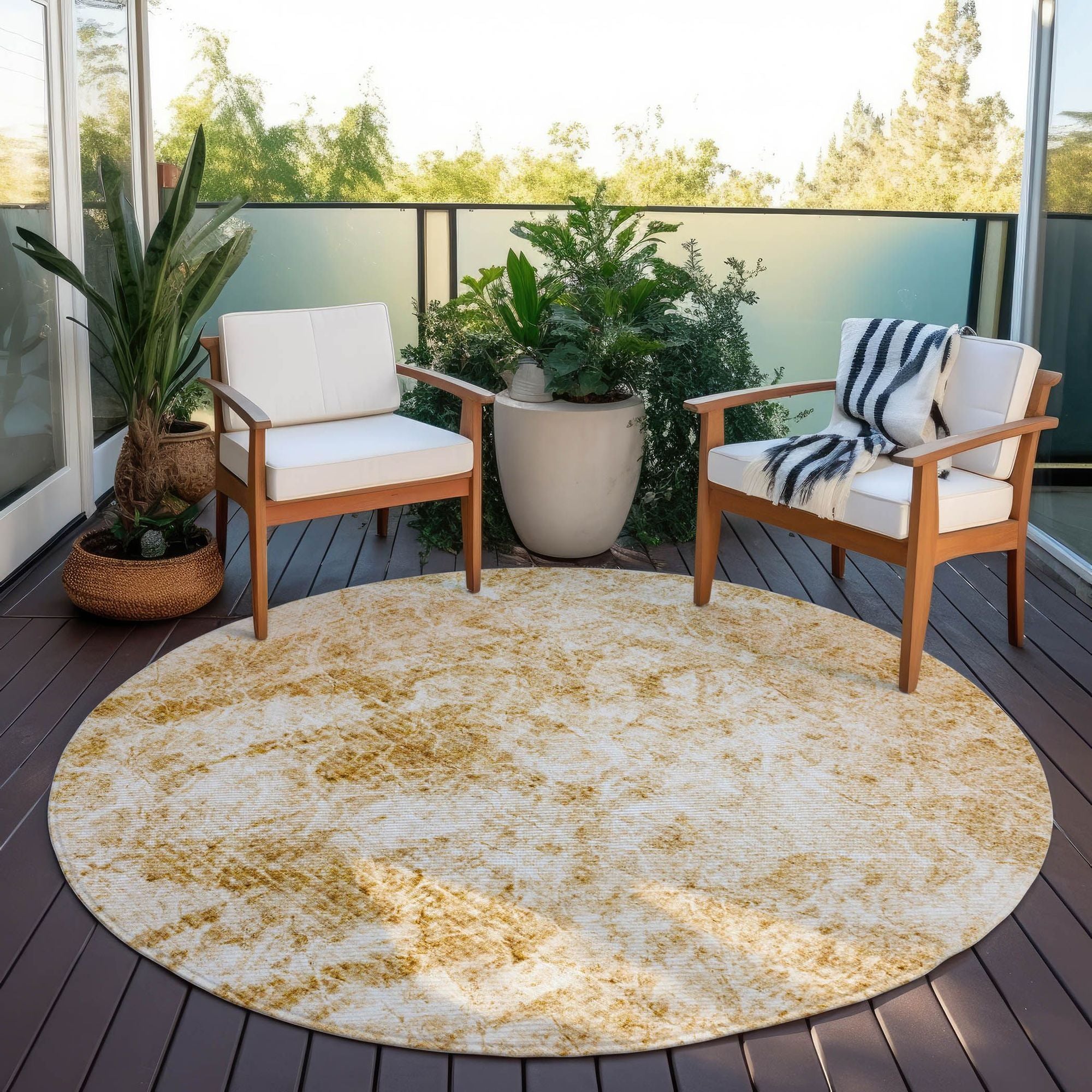 Machine Made ACN553 Beige Brown Rugs