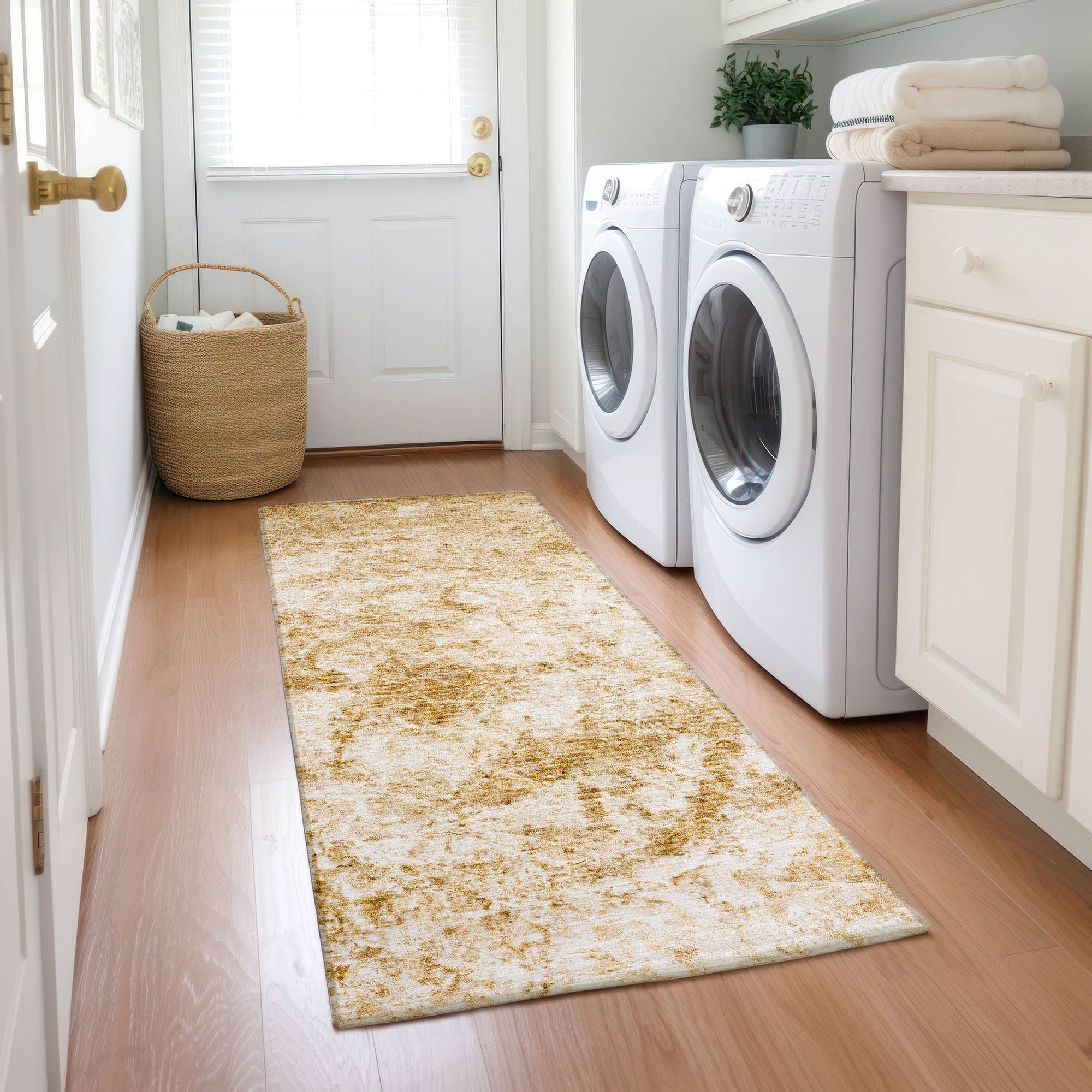 Machine Made ACN553 Beige Brown Rugs
