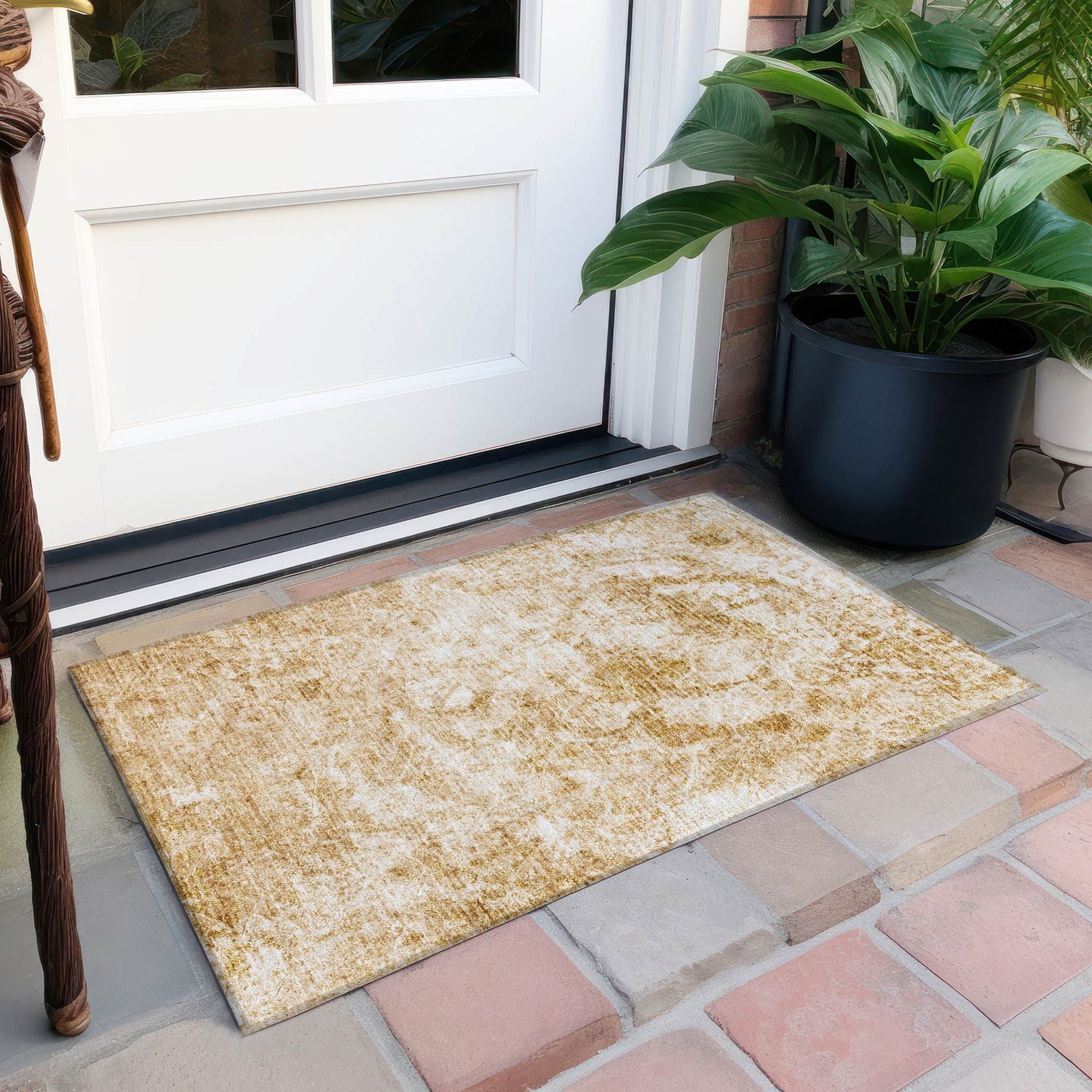 Machine Made ACN553 Beige Brown Rugs