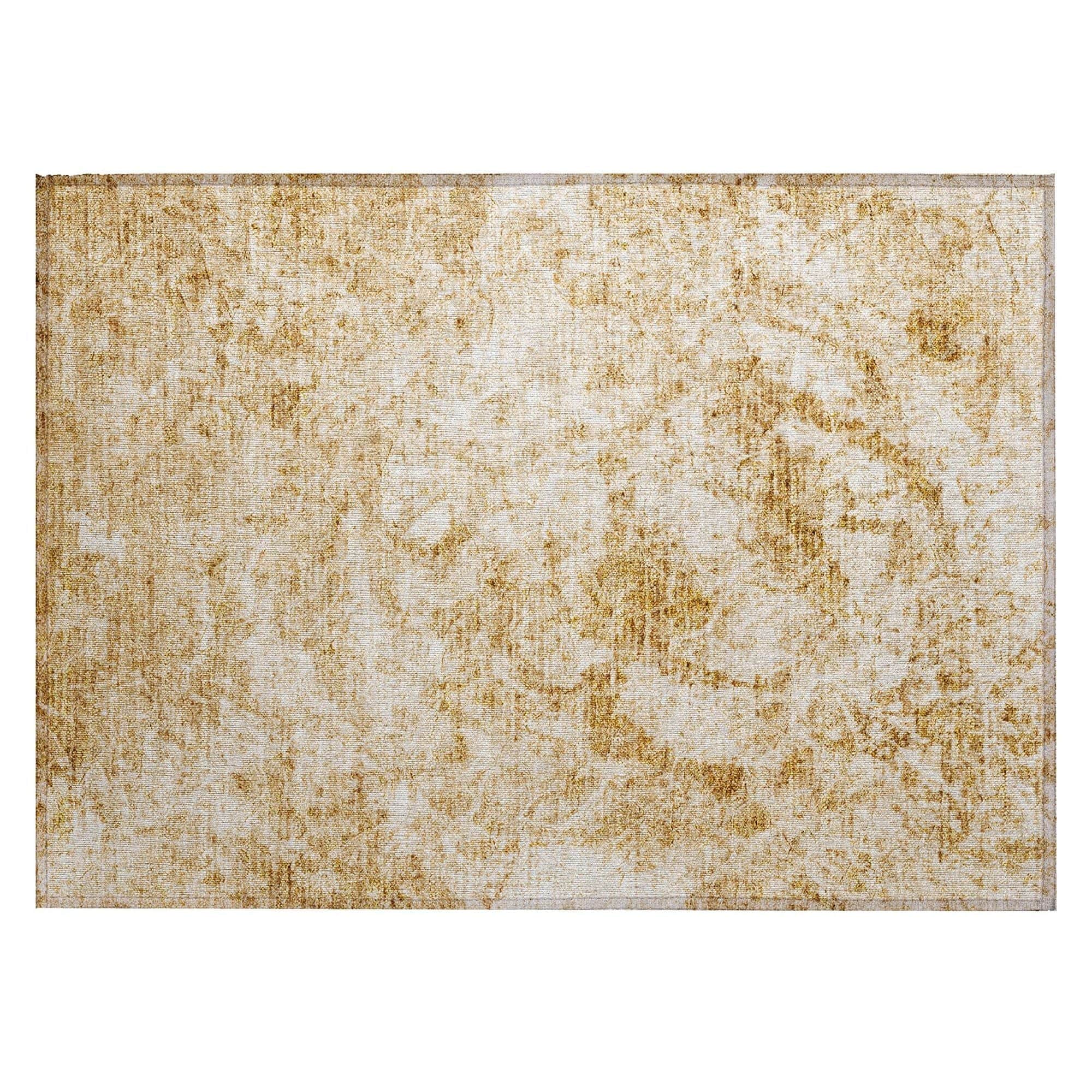 Machine Washable Beige Brown Rug - Indoor / Outdoor - Kids / Pet Friendly Organic Print Rug