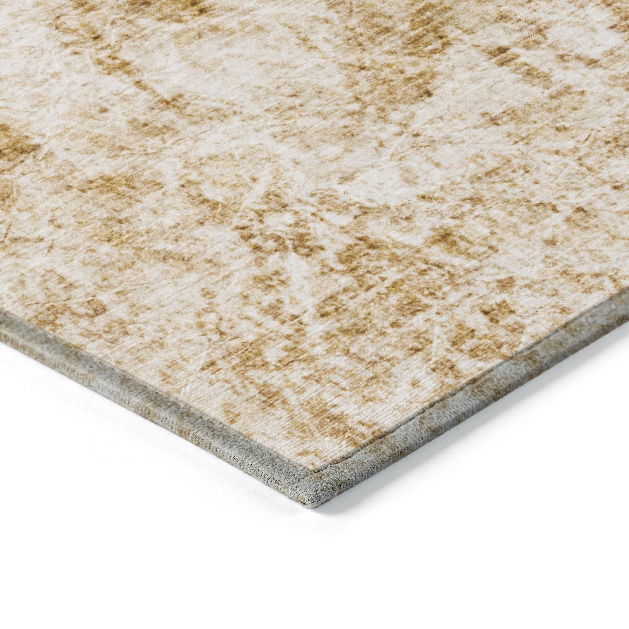 Machine Made ACN553 Beige Brown Rugs