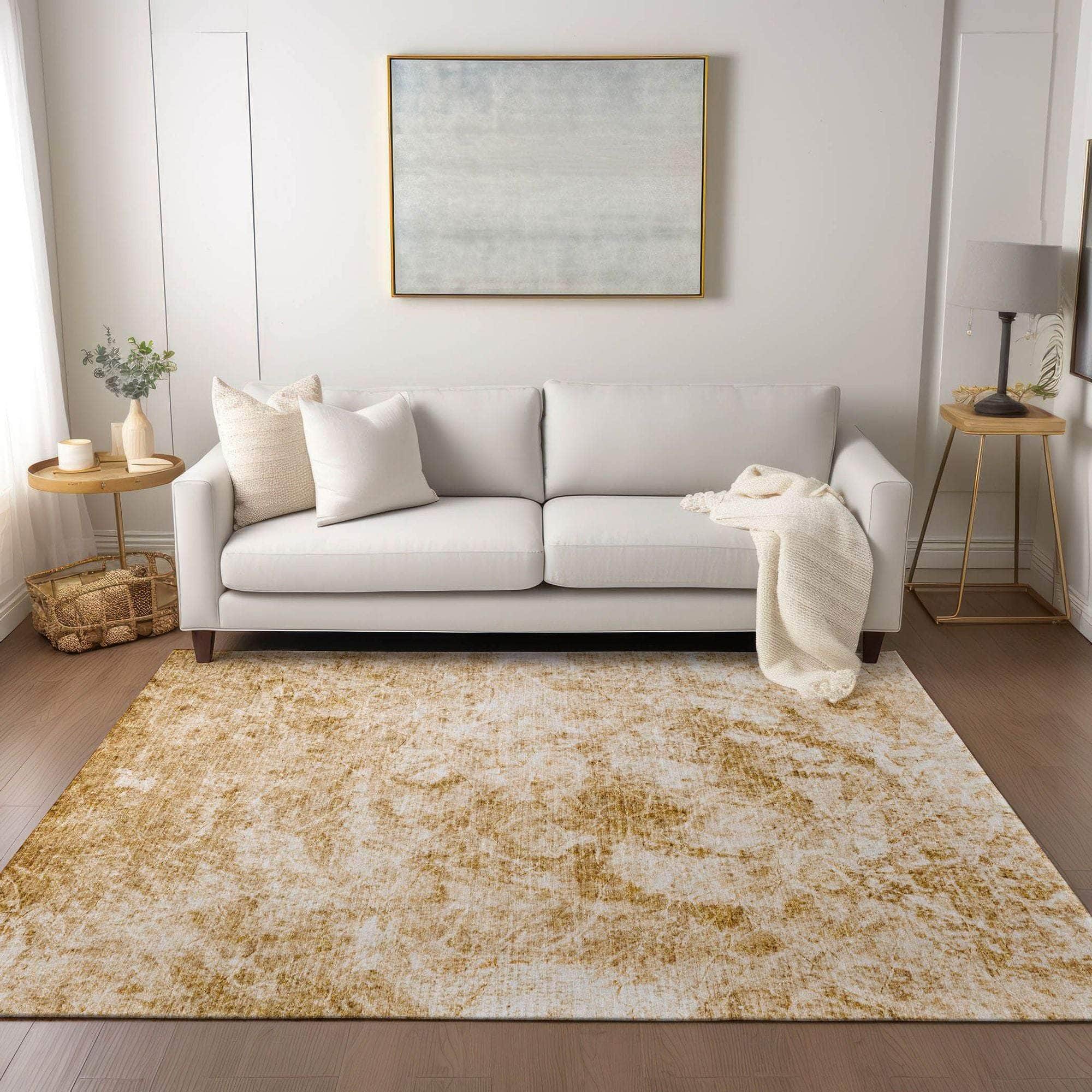 Machine Made ACN553 Beige Brown Rugs