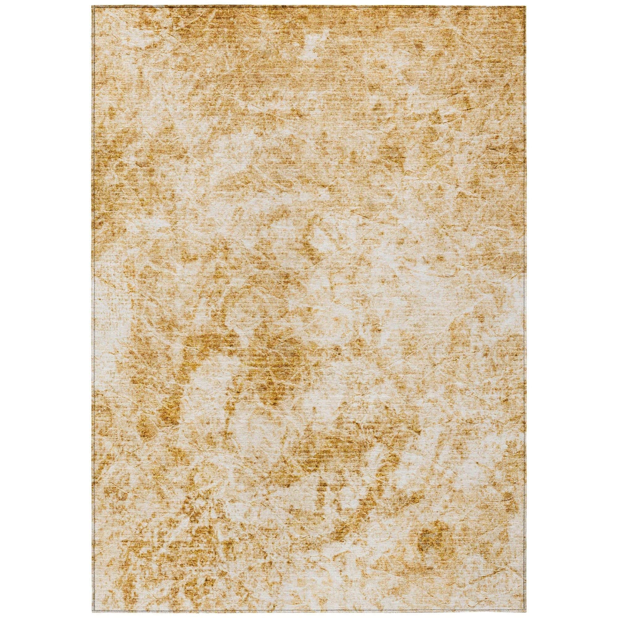 Machine Washable Beige Brown Rug - Indoor / Outdoor - Kids / Pet Friendly Organic Print Rug