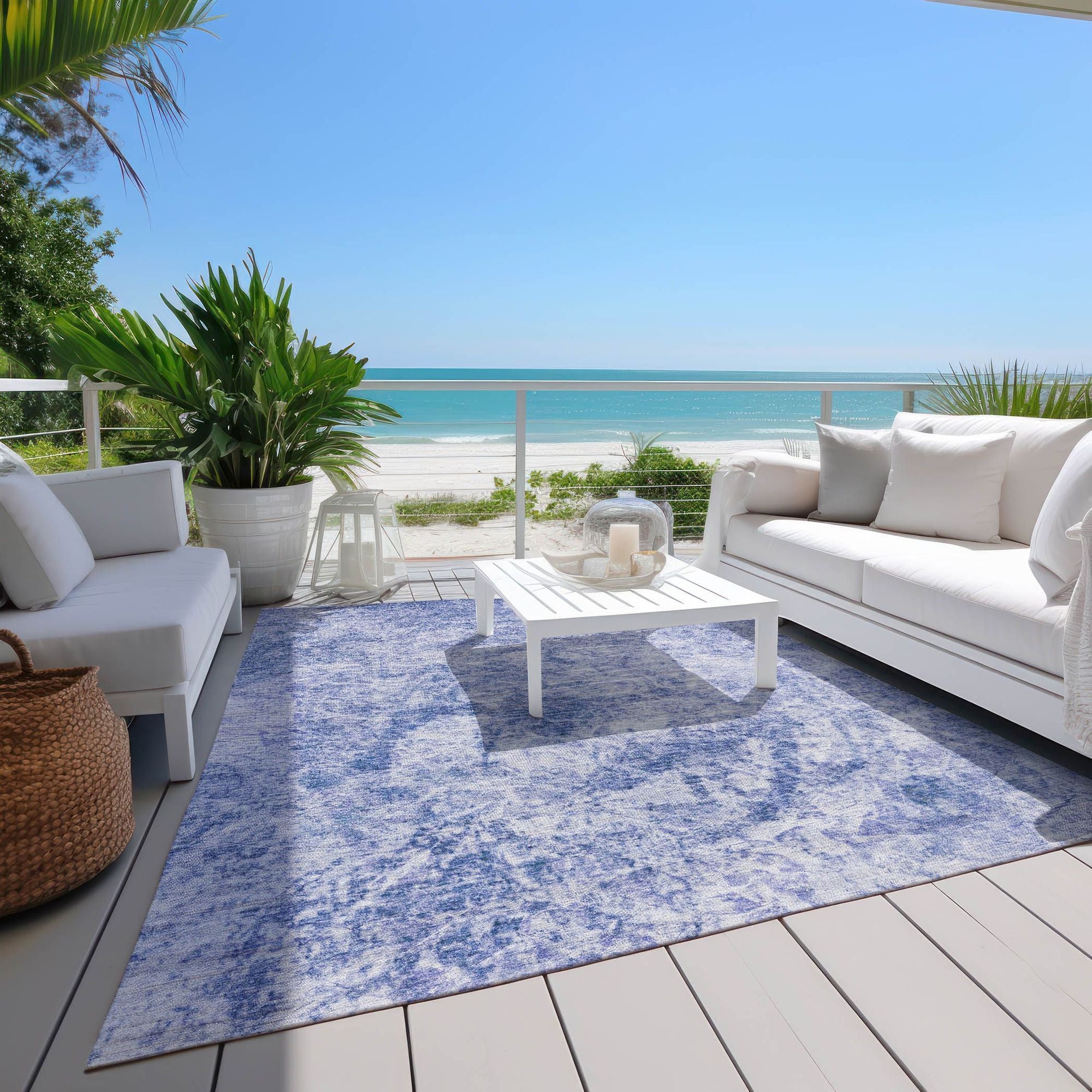 Machine Made ACN553 Blue Rugs
