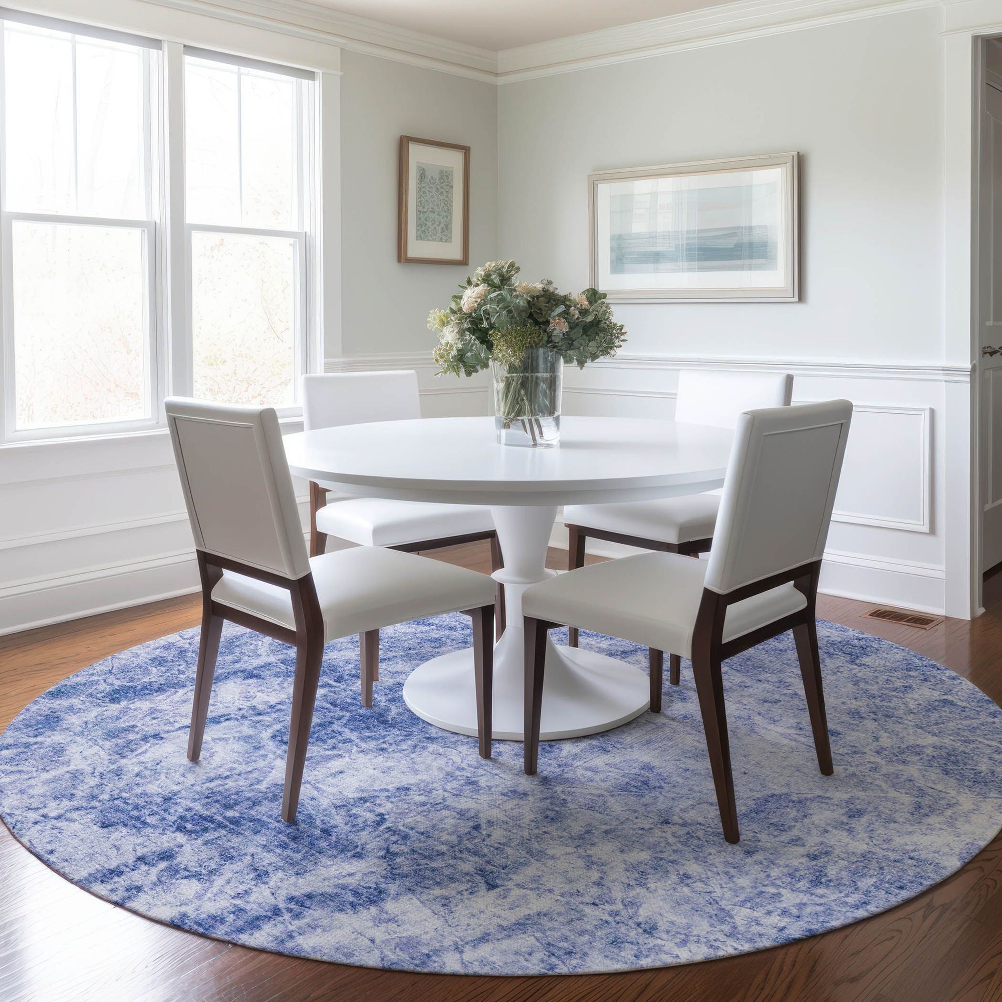 Machine Made ACN553 Blue Rugs