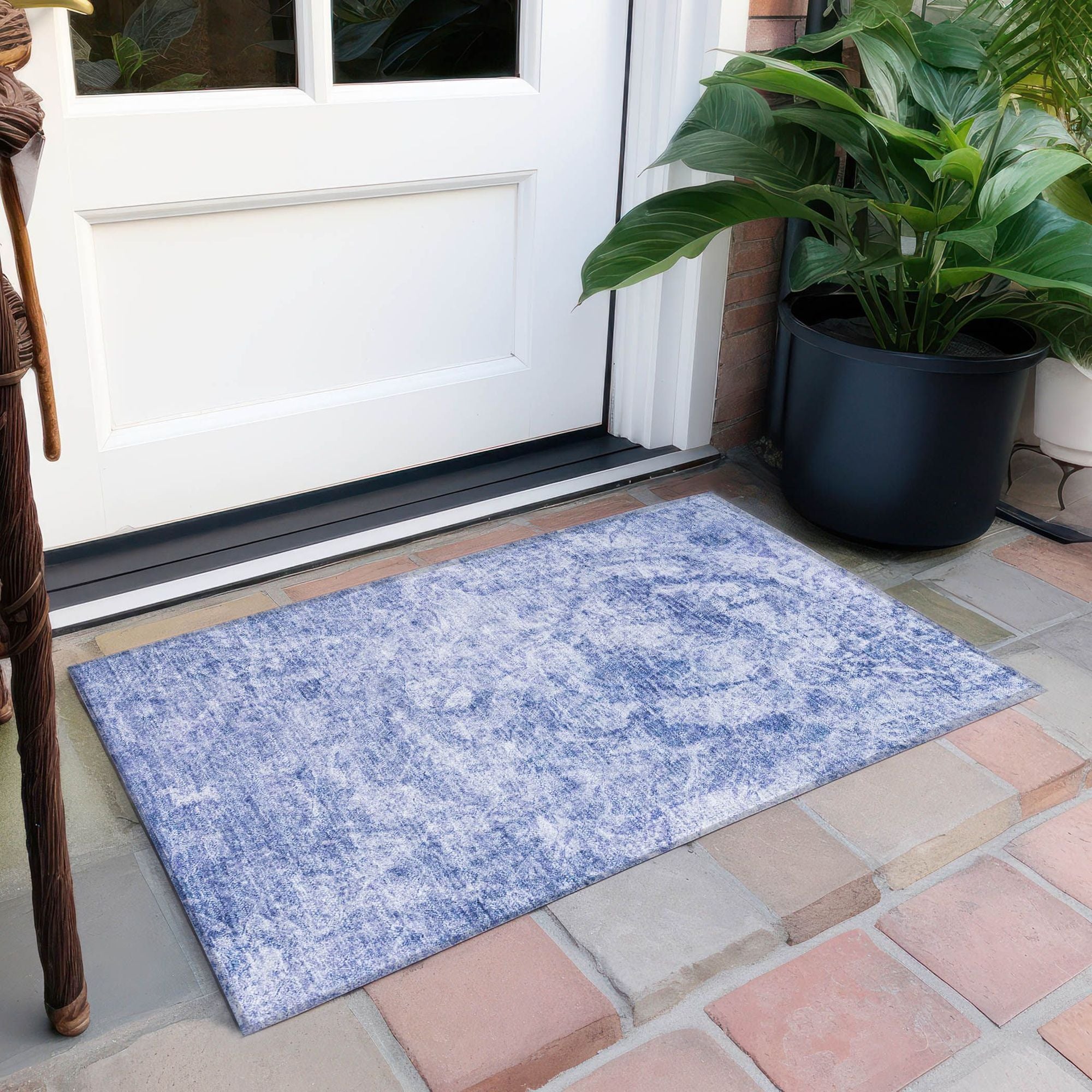 Machine Made ACN553 Blue Rugs