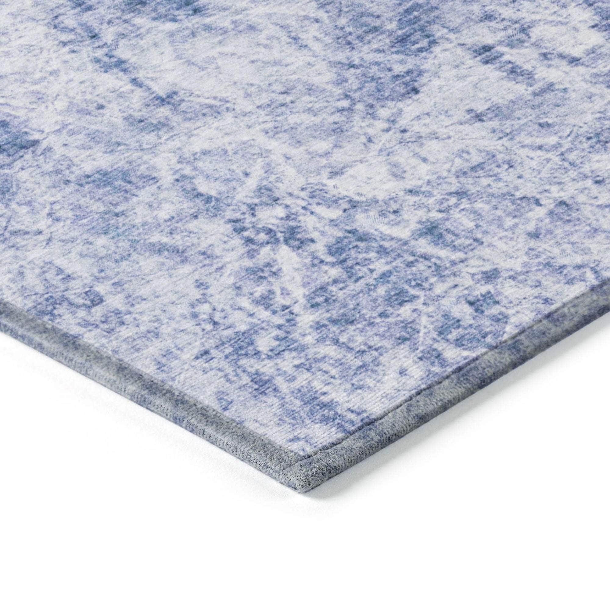 Machine Made ACN553 Blue Rugs