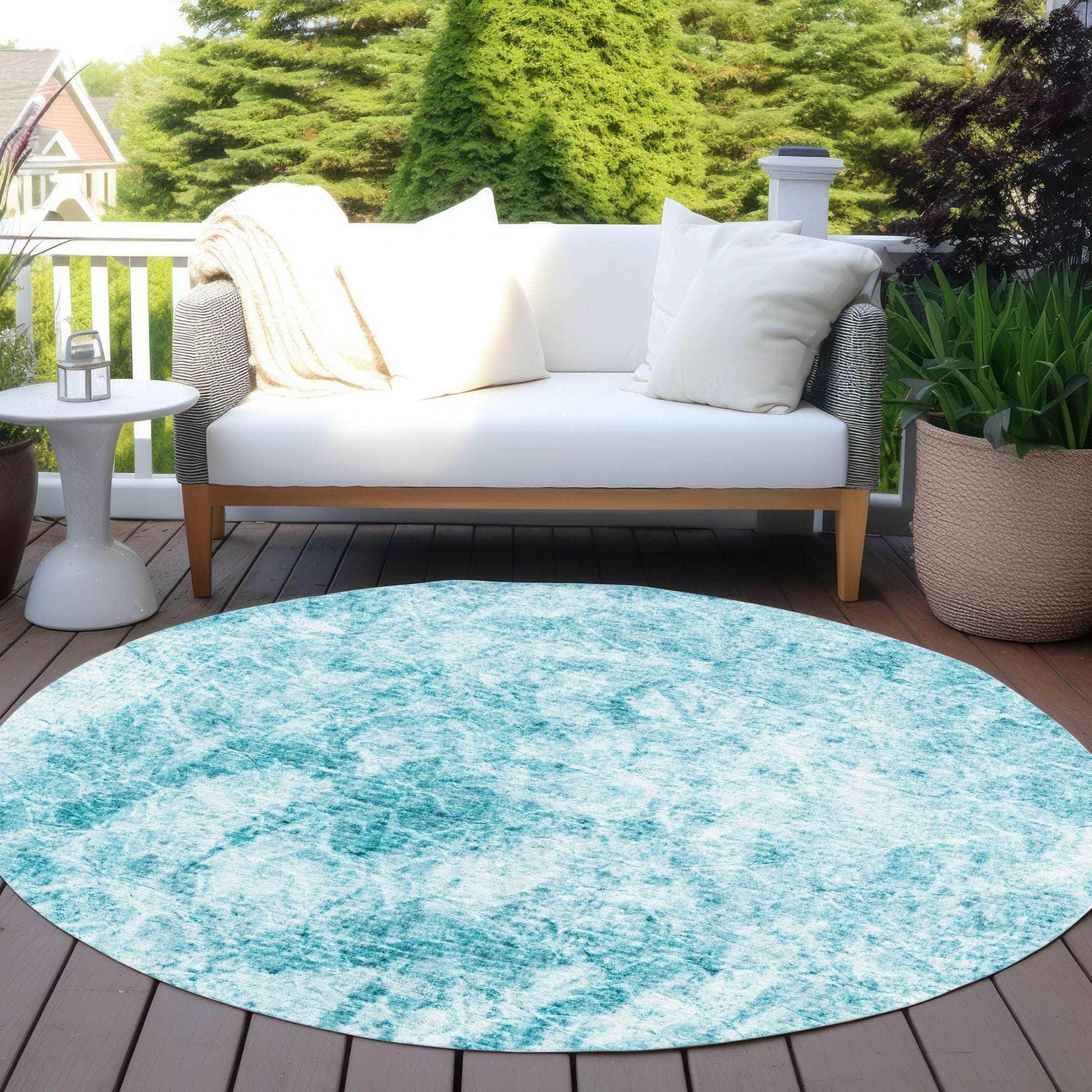 Machine Made ACN553 Teal Rugs