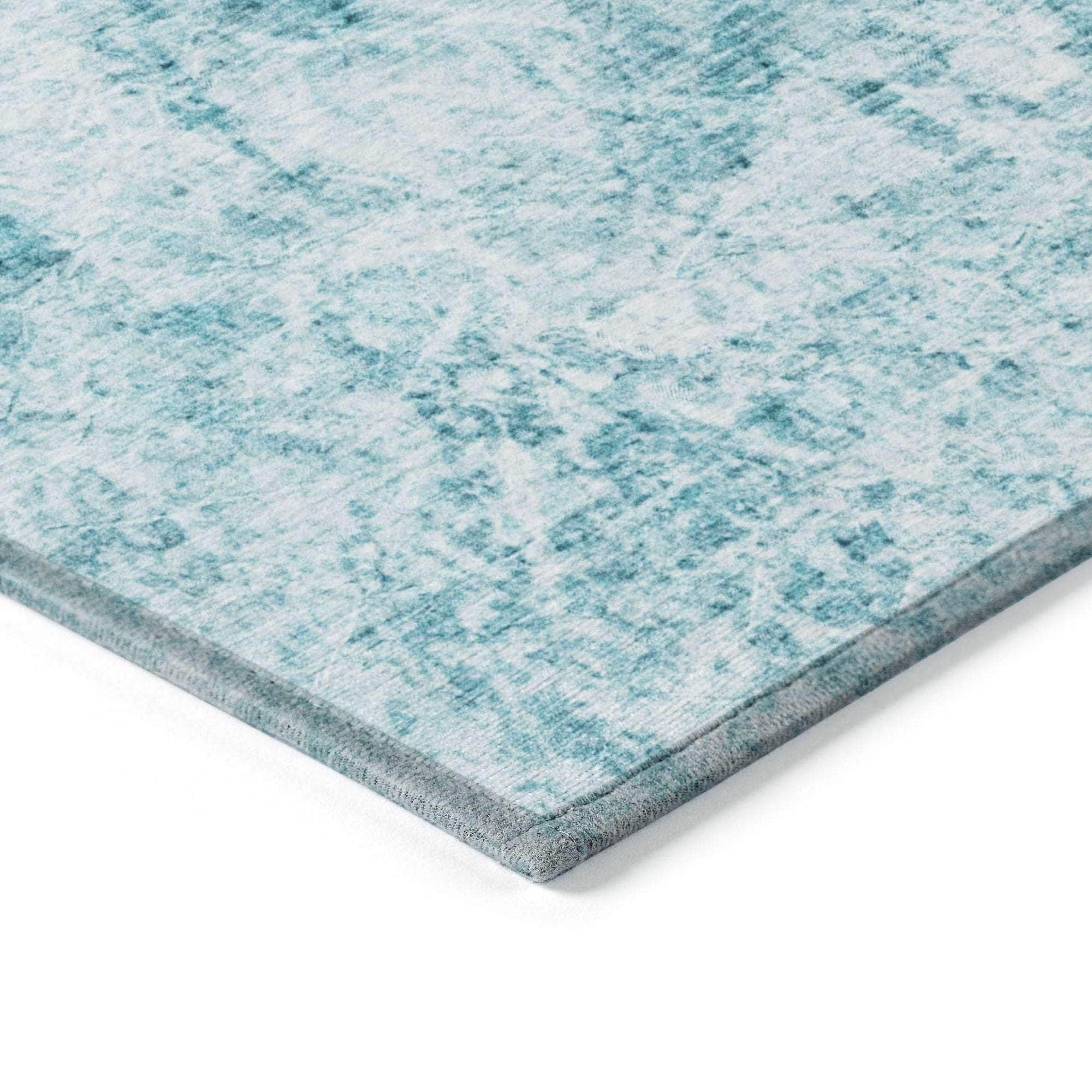 Machine Made ACN553 Teal Rugs