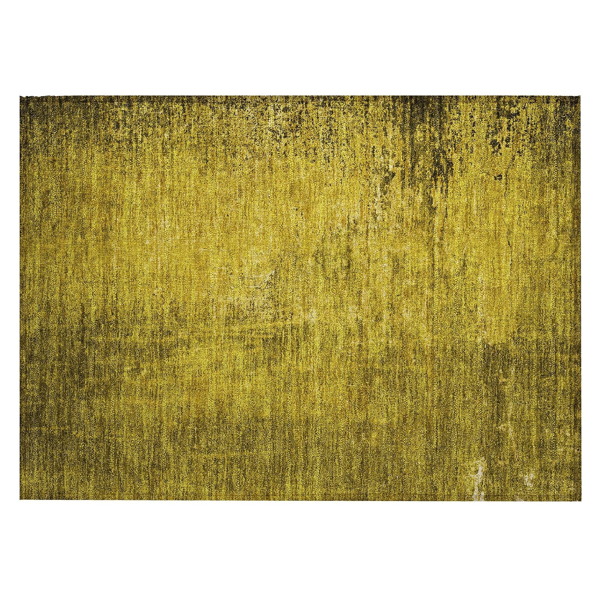 Machine Washable Gold Rug - Indoor / Outdoor - Kids / Pet Friendly Organic Print Rug